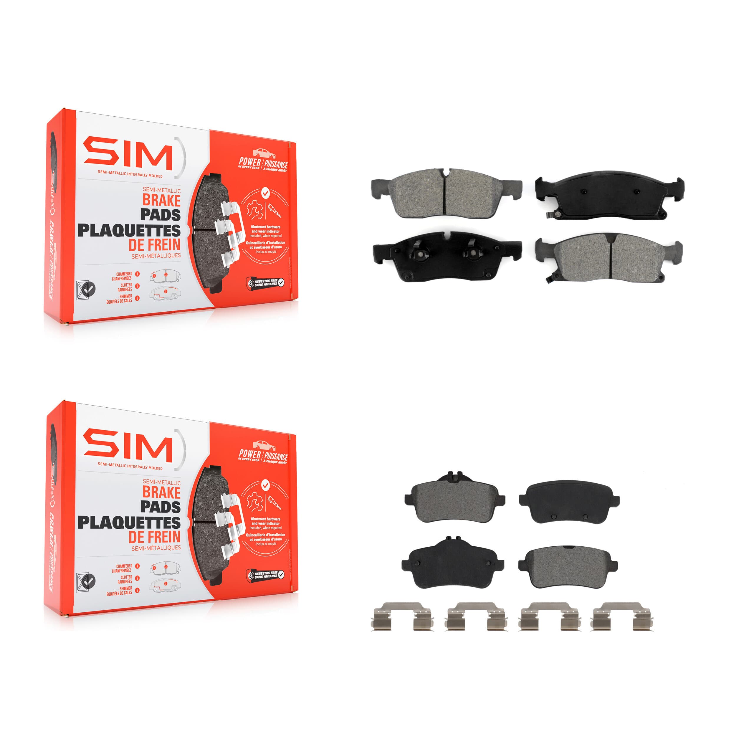 SIM - KSM-100506 - Front and Rear Disc Brake Pad Kits image 1
