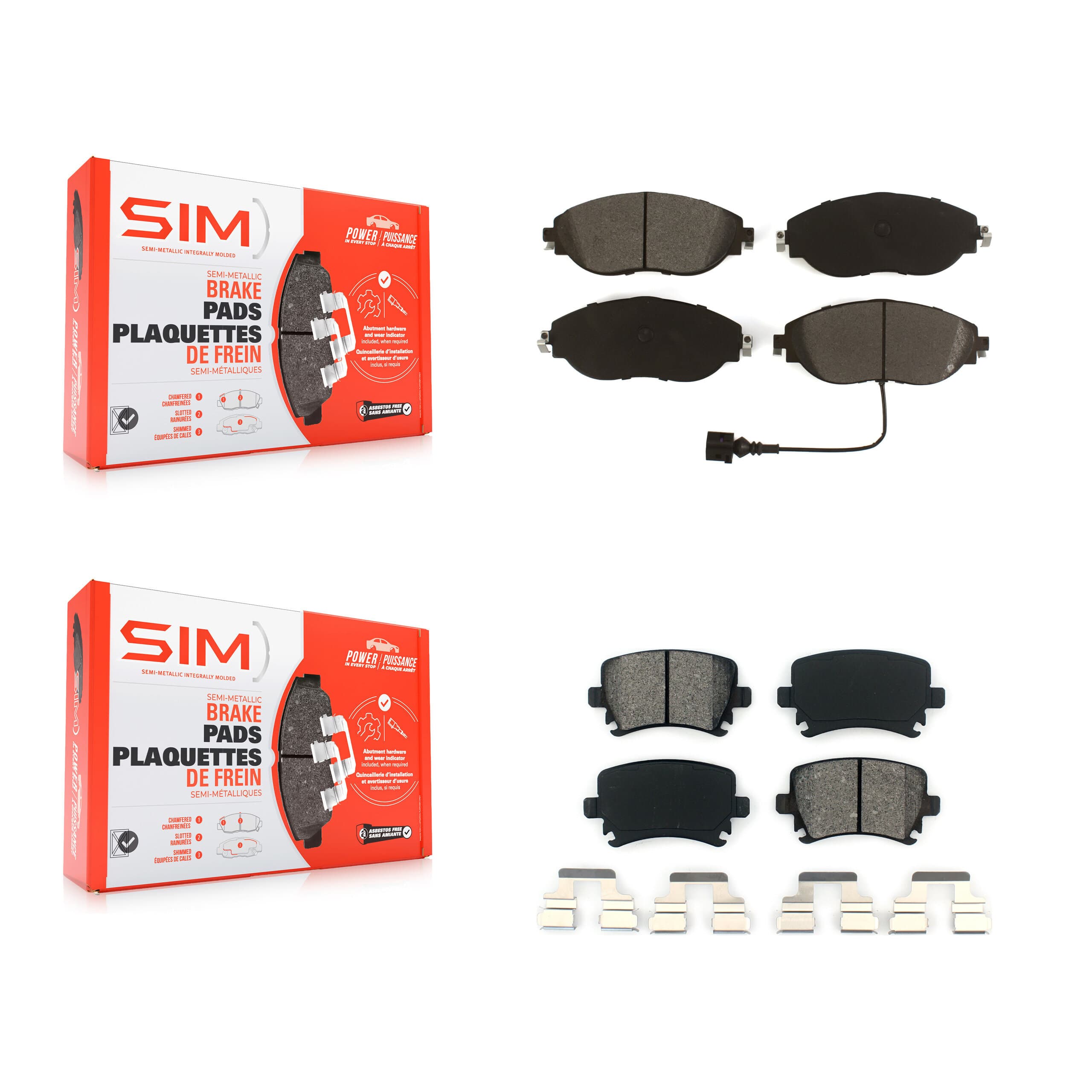 SIM - KSM-100510 - Front and Rear Disc Brake Pad Kits image 1