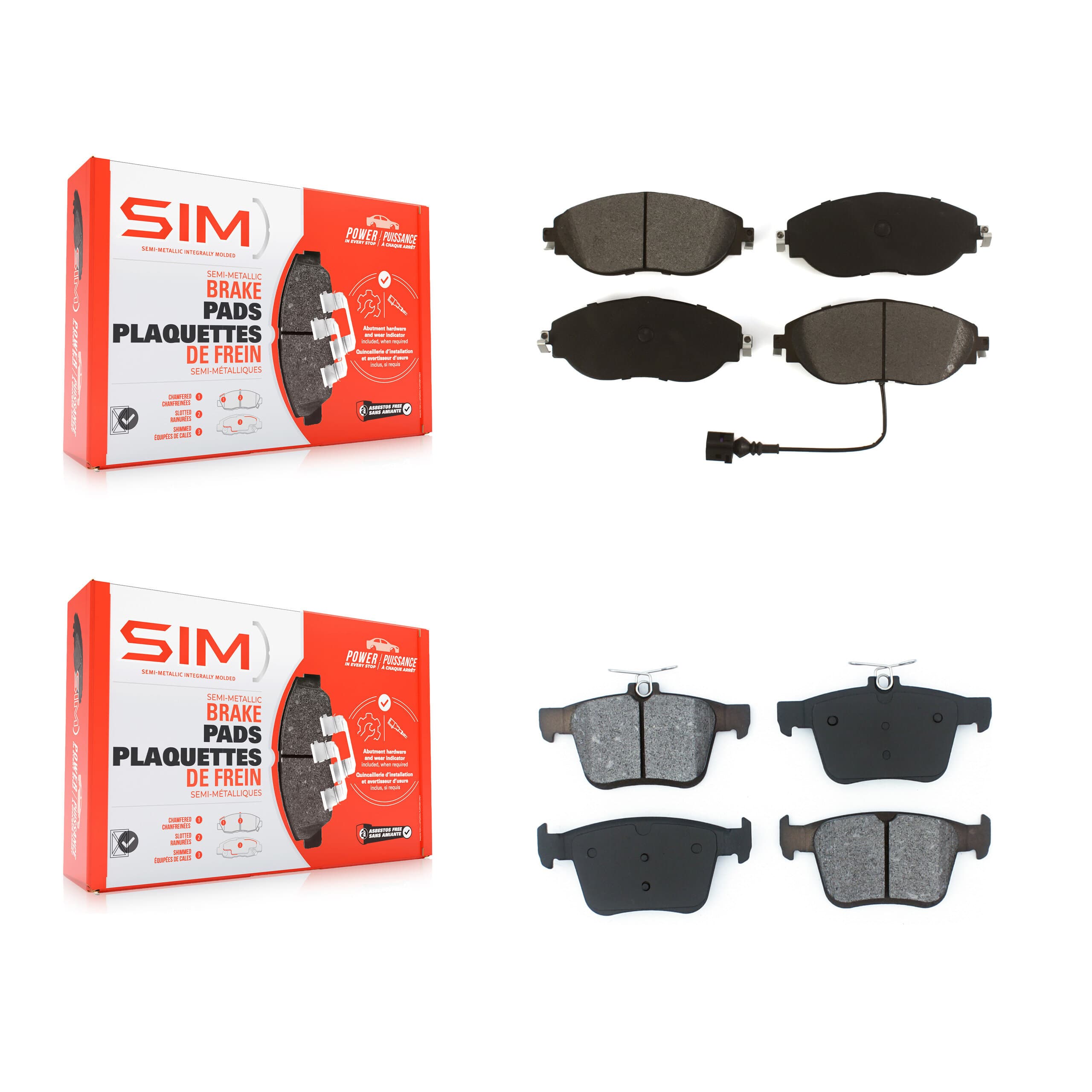 SIM - KSM-100511 - Front and Rear Disc Brake Pad Kits image 1