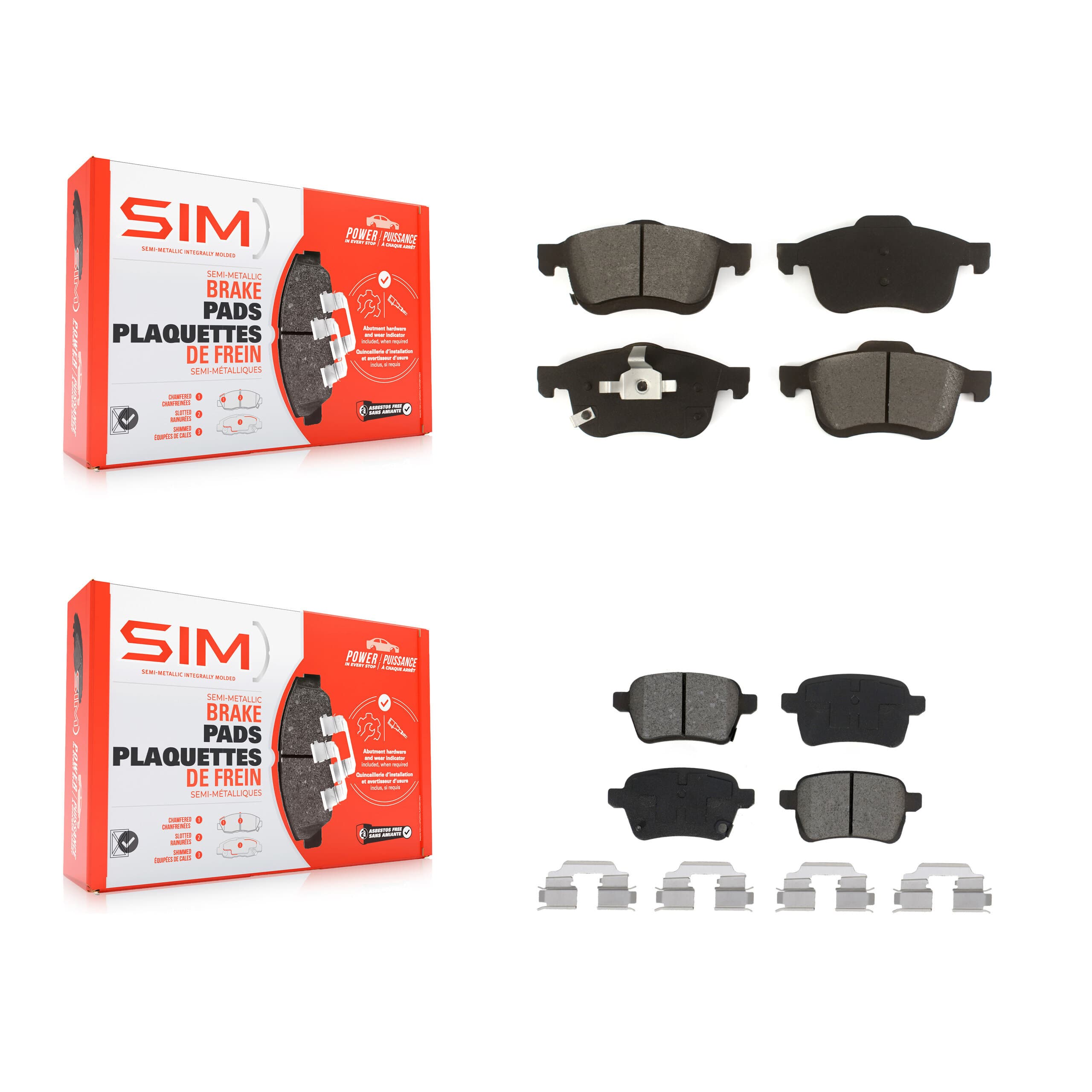 SIM - KSM-100514 - Front and Rear Disc Brake Pad Kits image 1