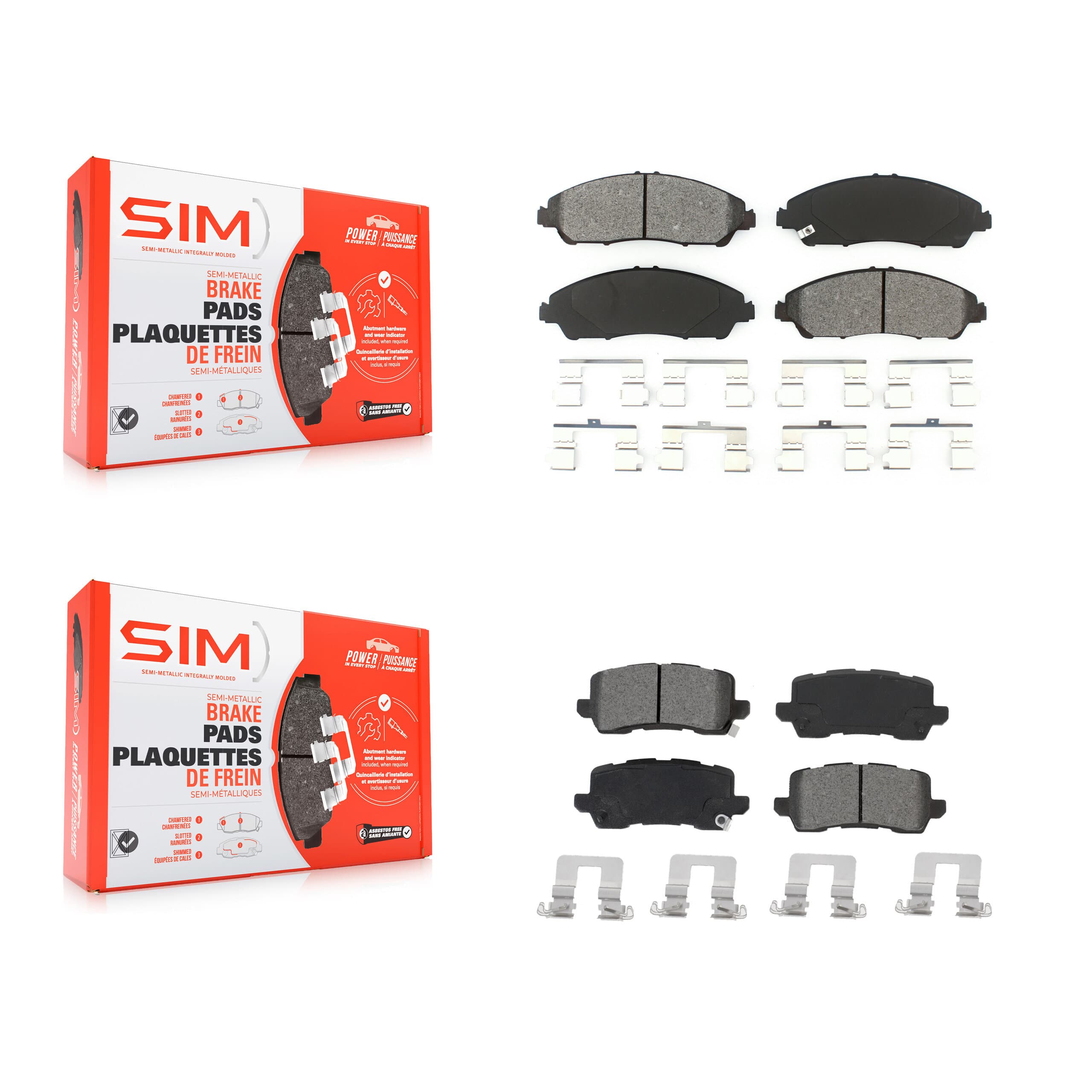 SIM - KSM-100515 - Front and Rear Disc Brake Pad Kits image 1