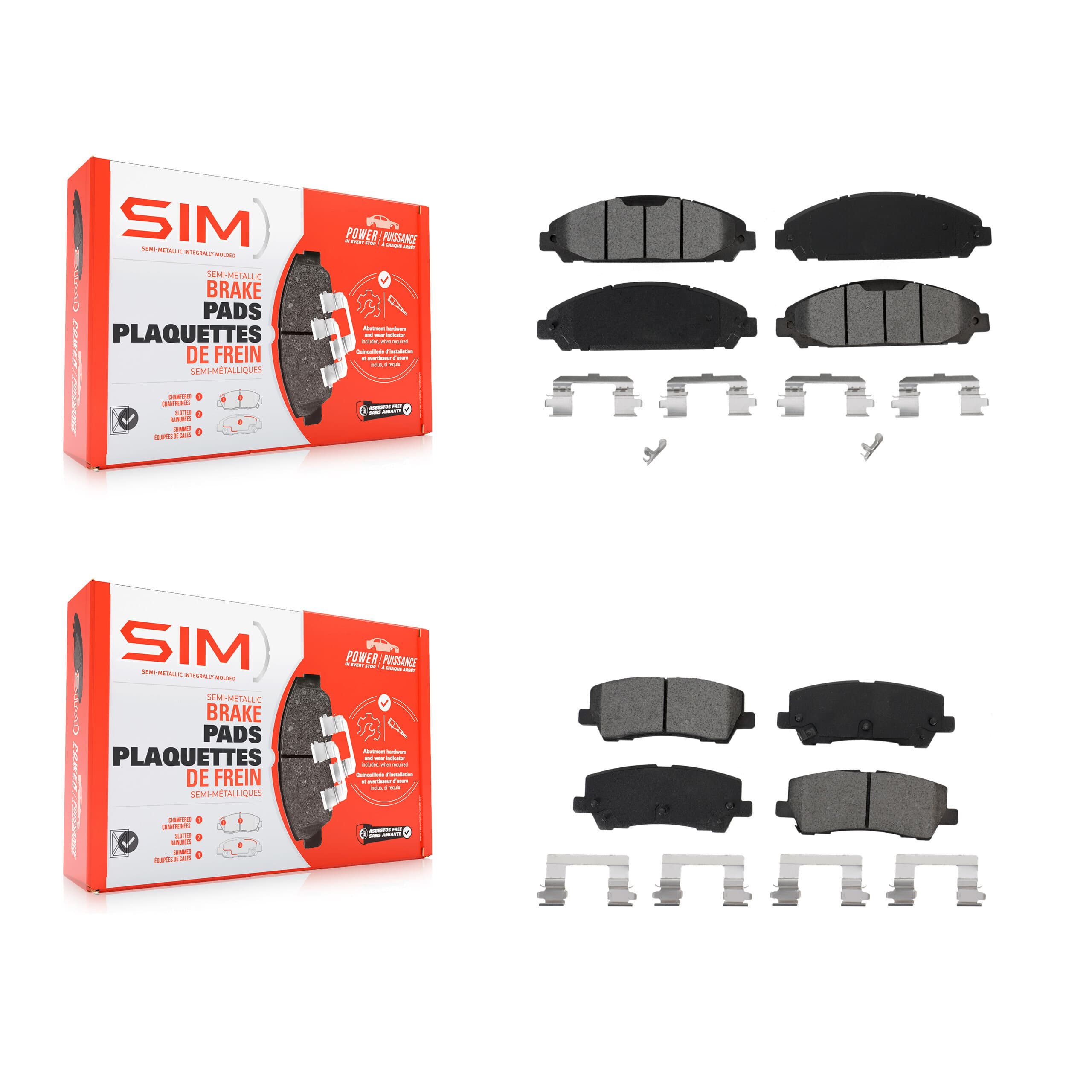 SIM - KSM-100516 - Front and Rear Disc Brake Pad Kits image 1