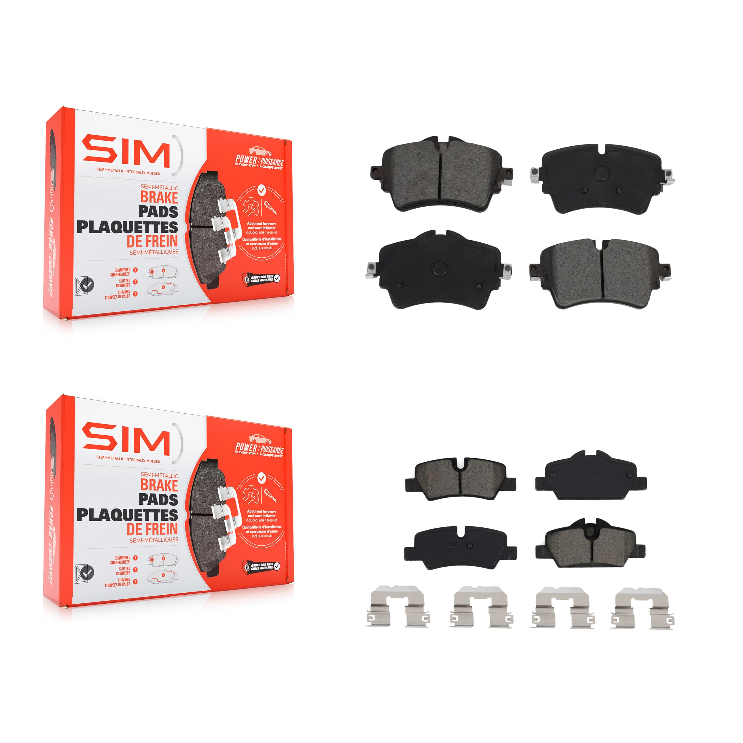 SIM - KSM-100518 - Front and Rear Disc Brake Pad Kits image 1