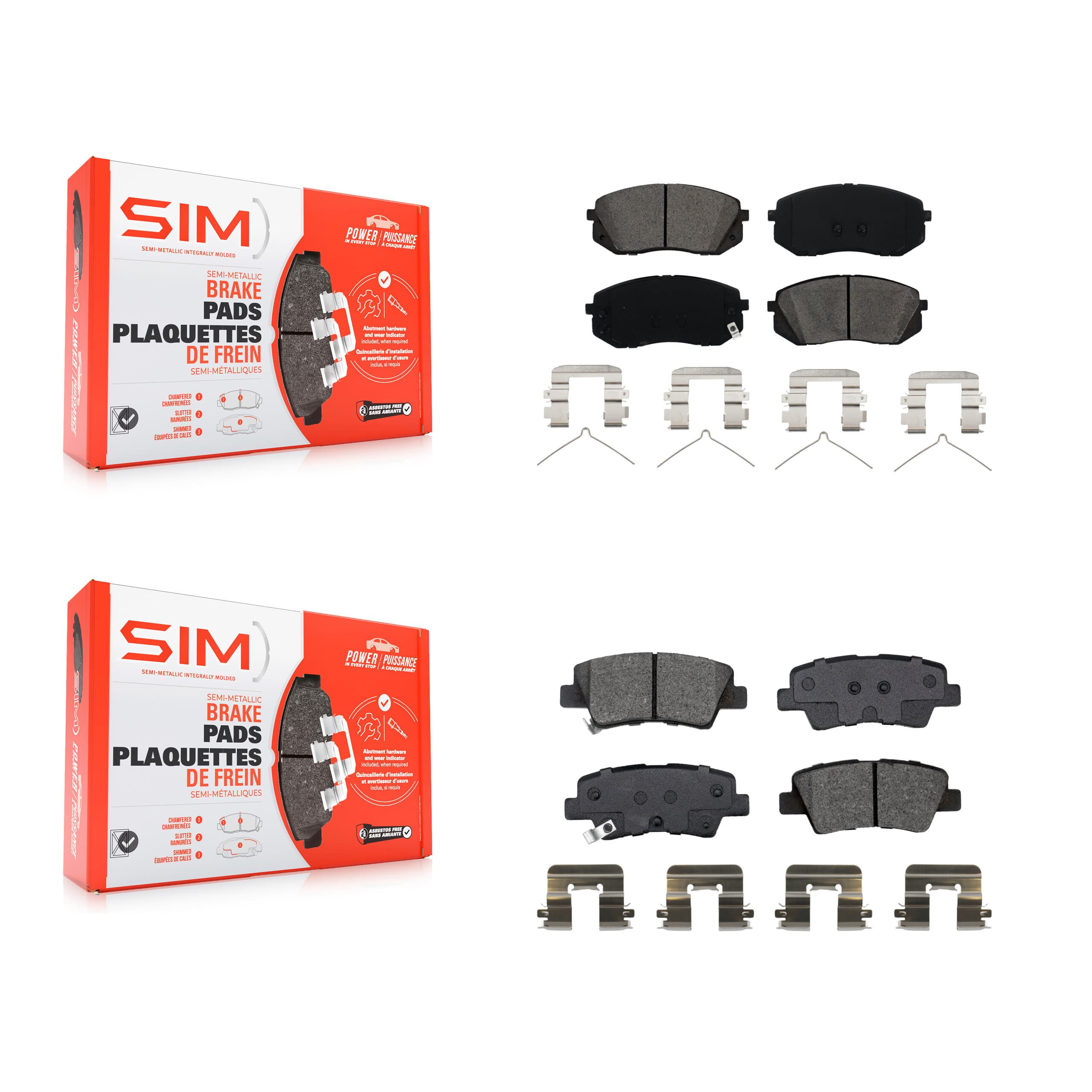 SIM - KSM-100520 - Front and Rear Disc Brake Pad Kits image 1