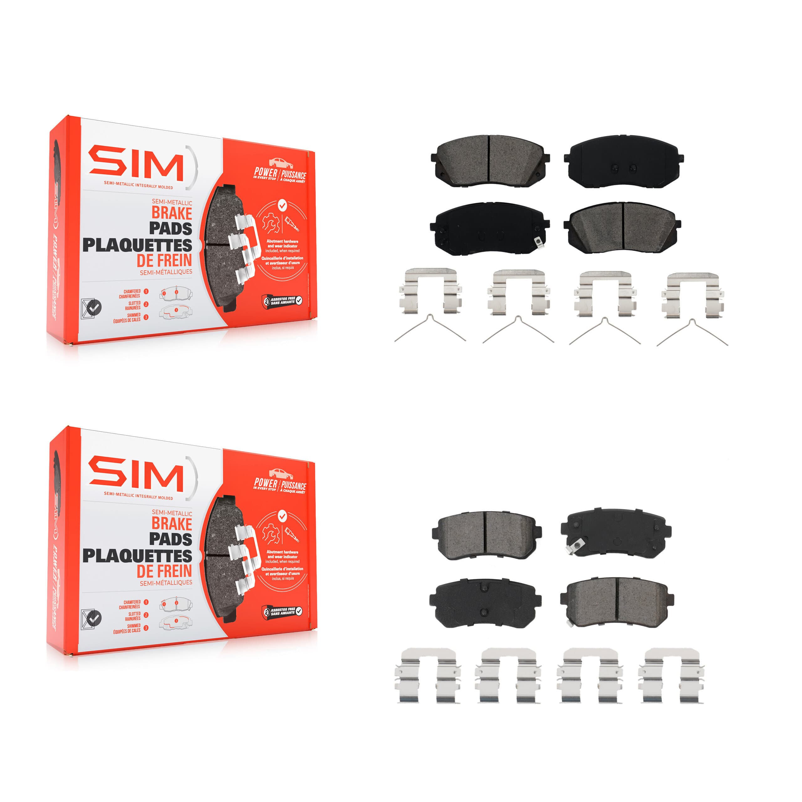 SIM - KSM-100521 - Front and Rear Disc Brake Pad Kits image 1