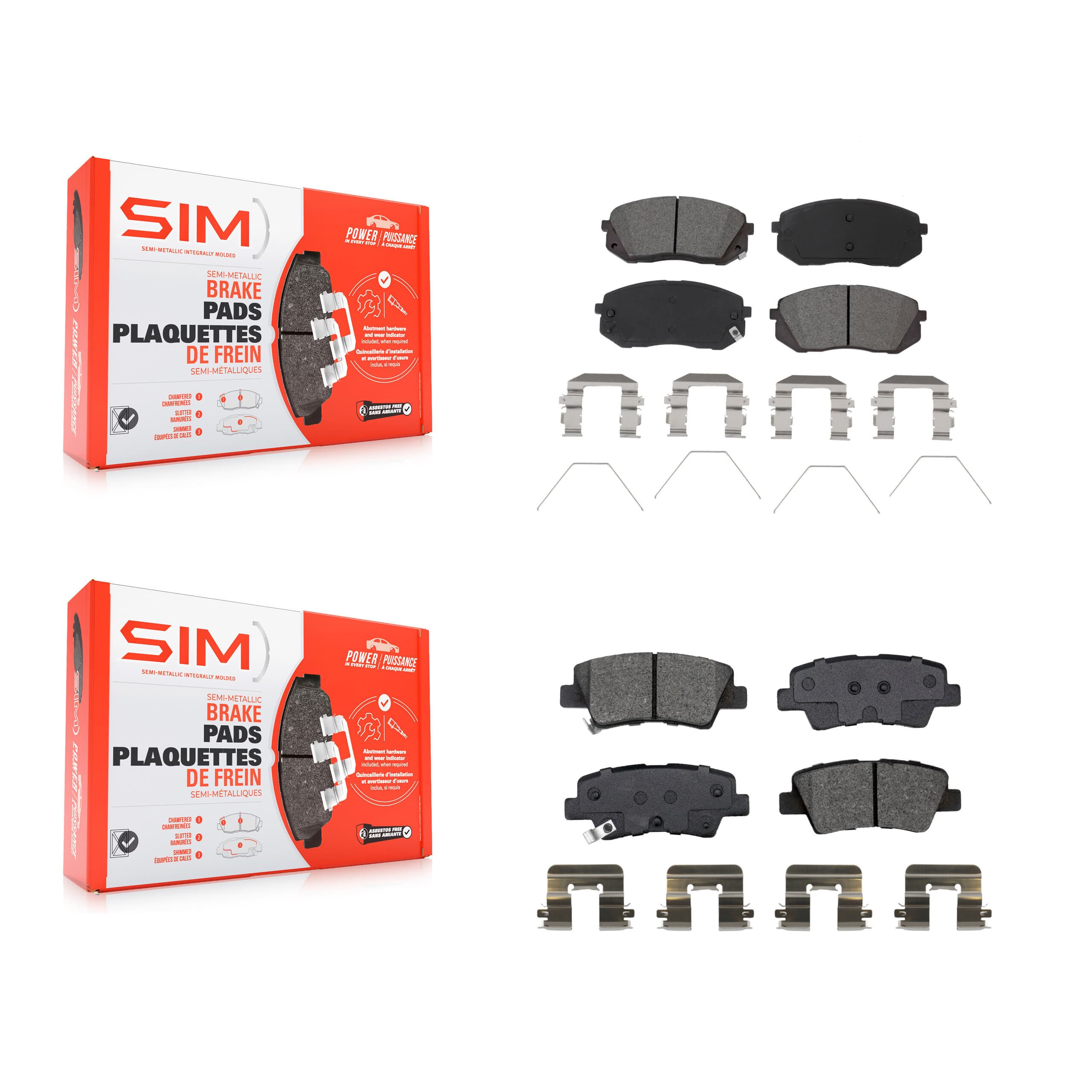 SIM - KSM-100528 - Front and Rear Disc Brake Pad Kits image 1