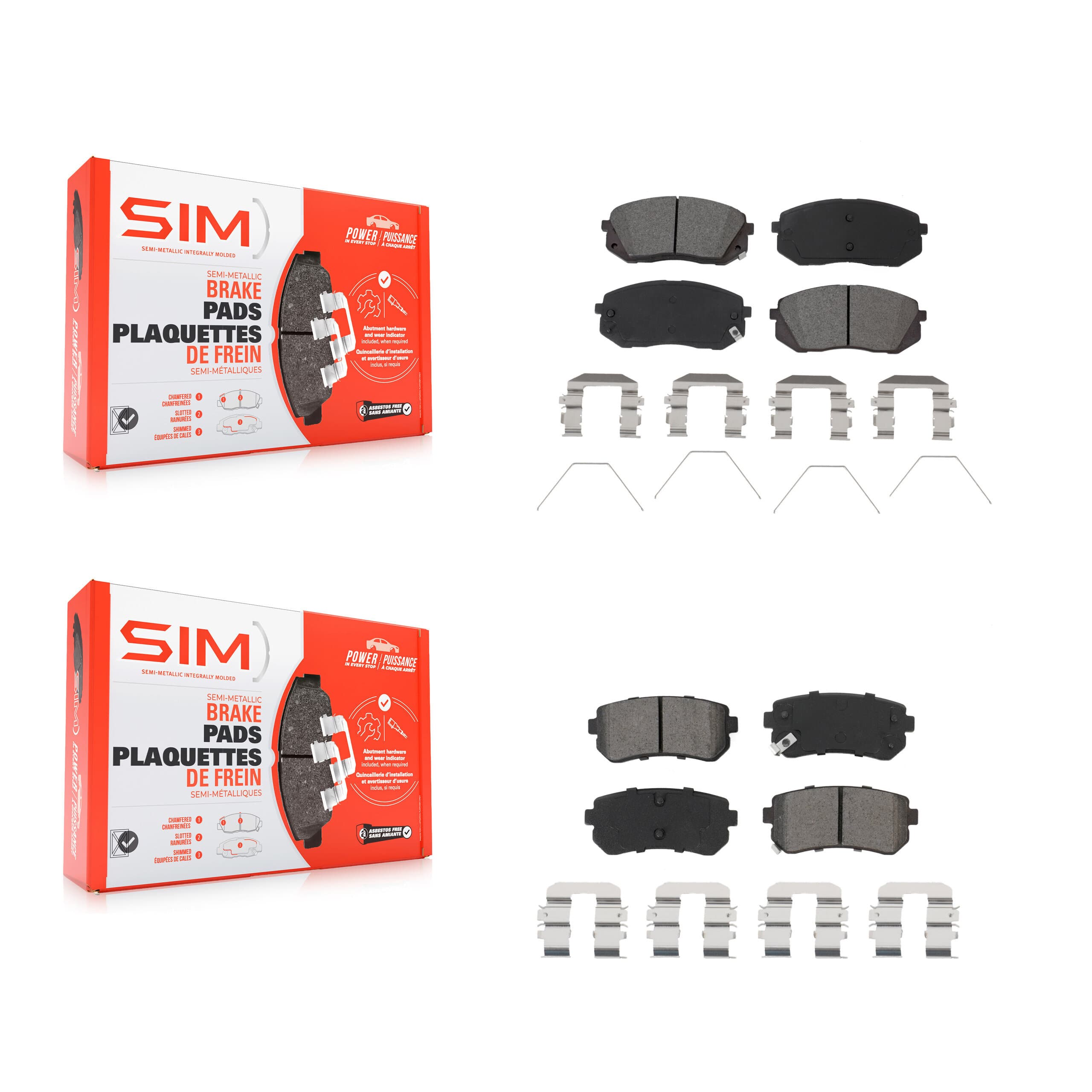 SIM - KSM-100529 - Front and Rear Disc Brake Pad Kits image 1