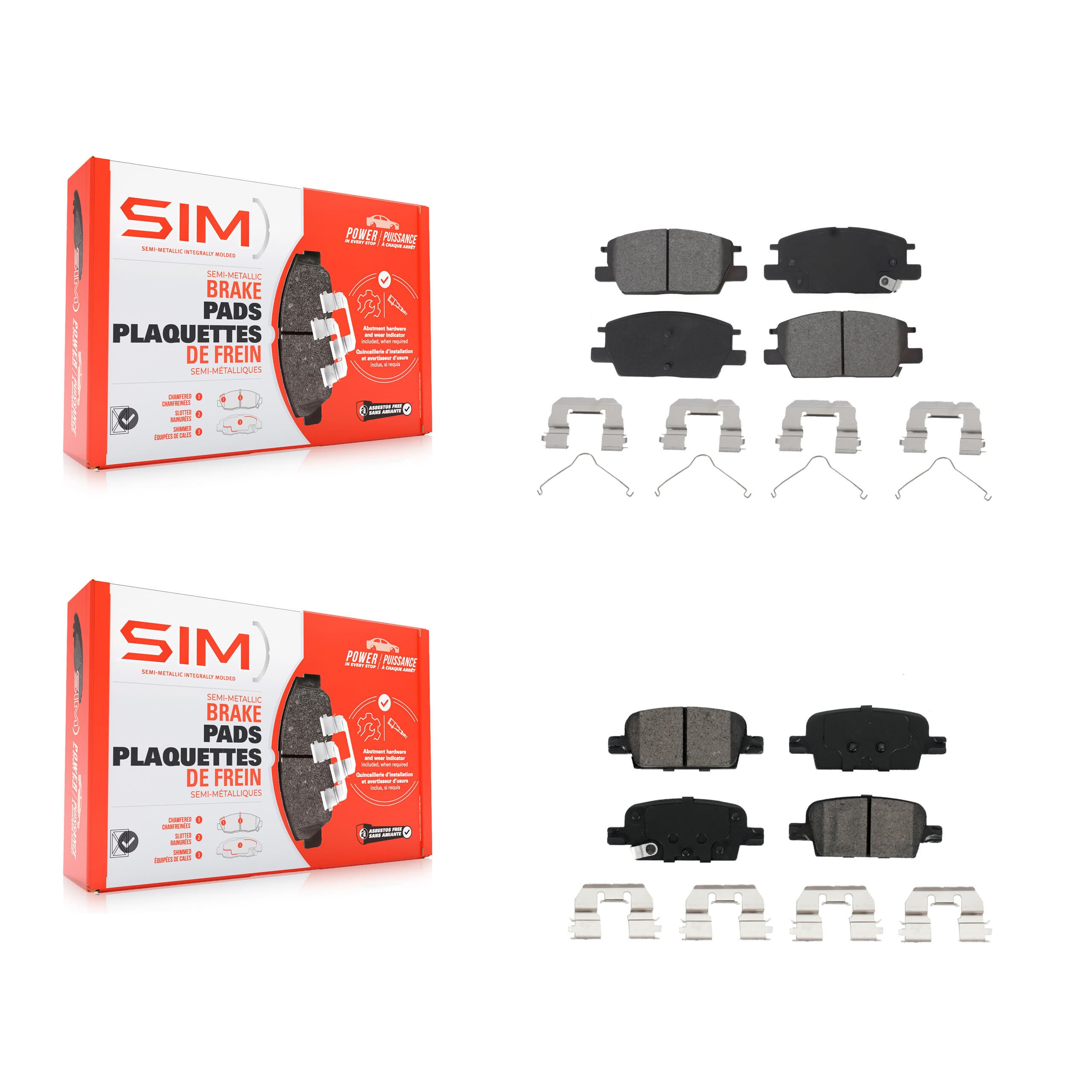 SIM - KSM-100532 - Front and Rear Disc Brake Pad Kits image 1