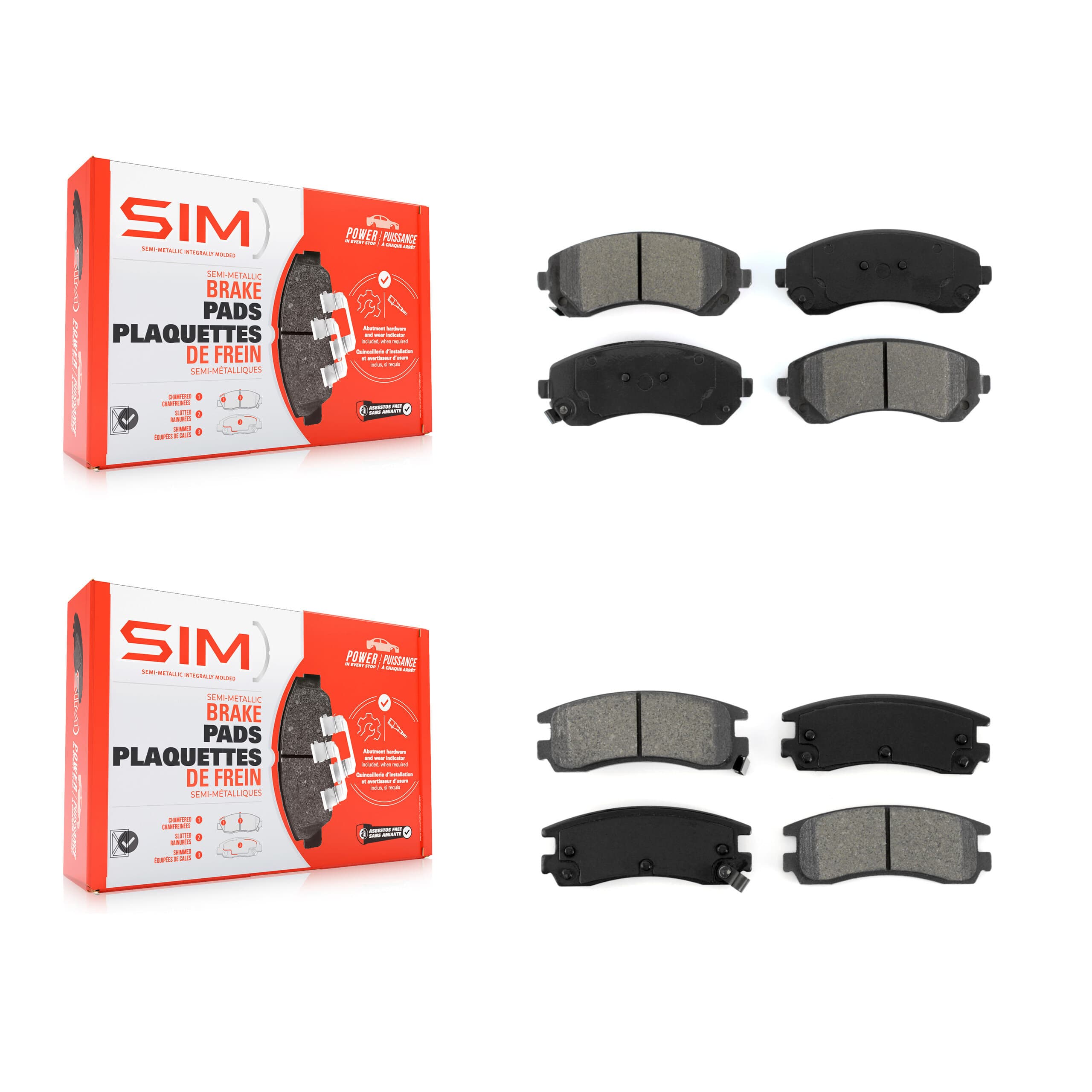 SIM - KSM-100538 - Front and Rear Disc Brake Pad Kits image 1