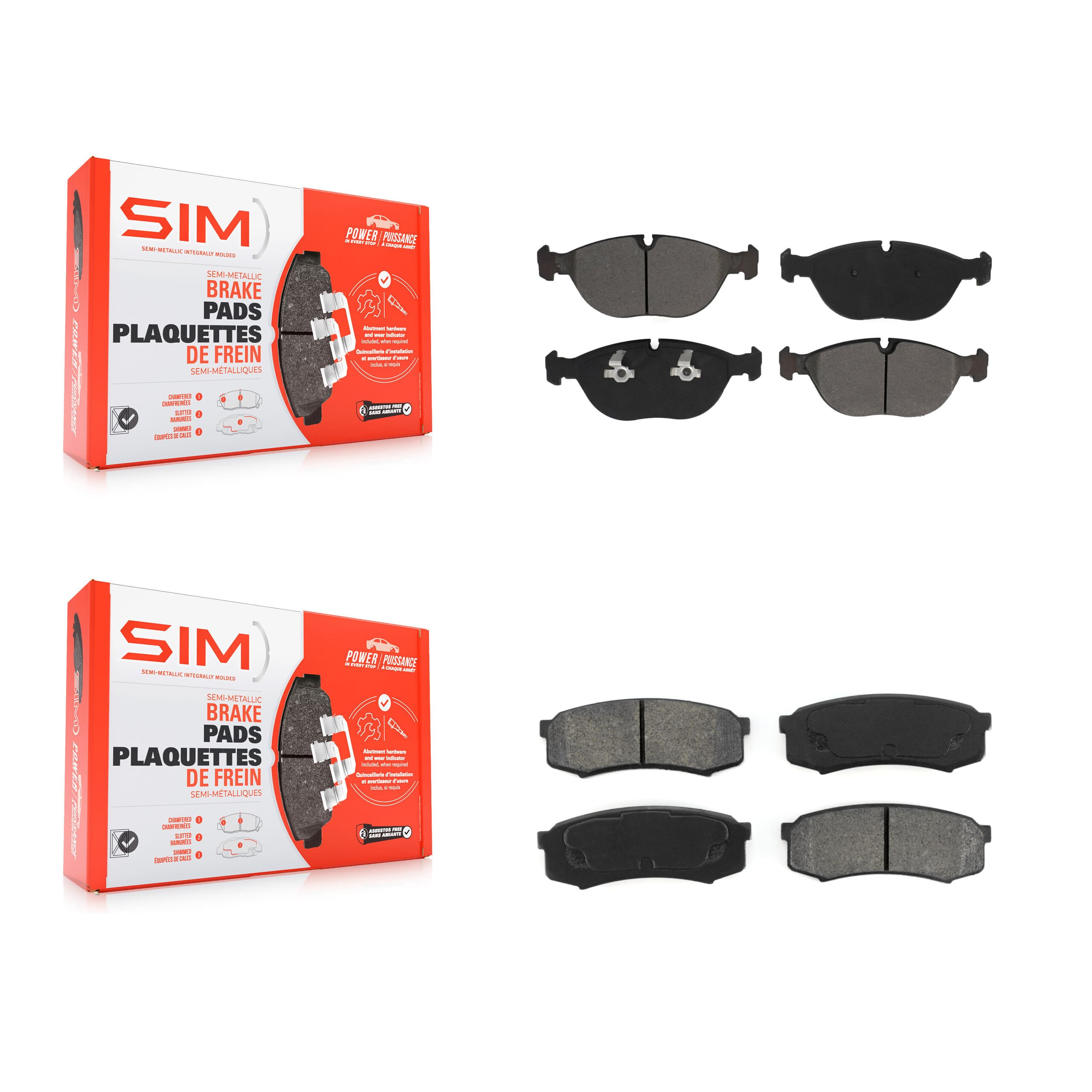 SIM - KSM-100540 - Front and Rear Disc Brake Pad Kits image 1
