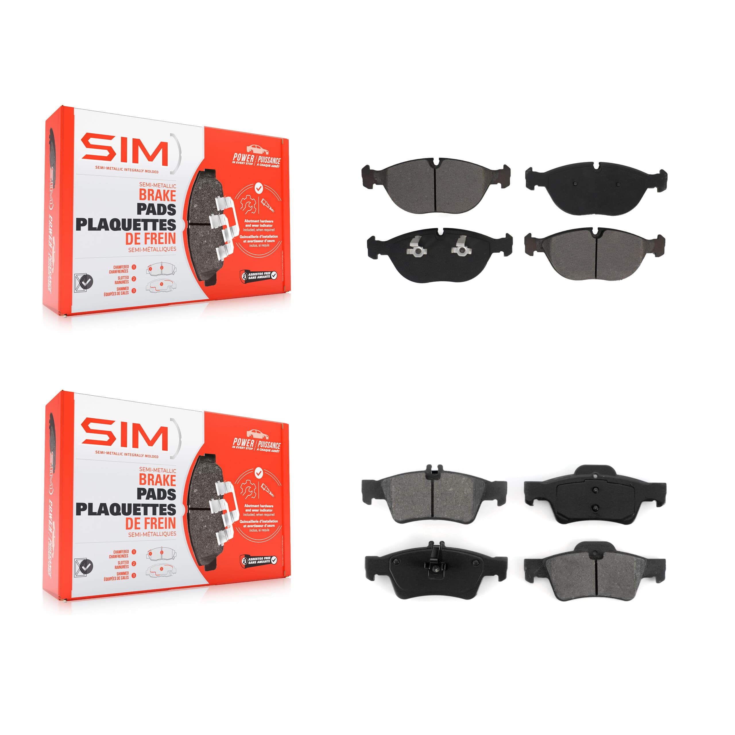 SIM - KSM-100542 - Front and Rear Disc Brake Pad Kits image 1