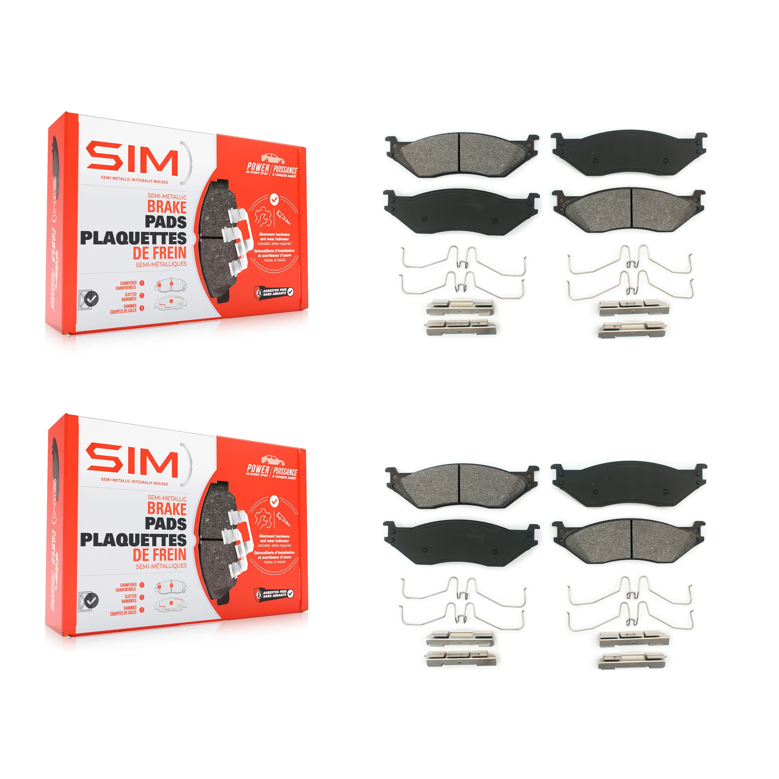 SIM - KSM-100545 - Front and Rear Disc Brake Pad Kits image 1