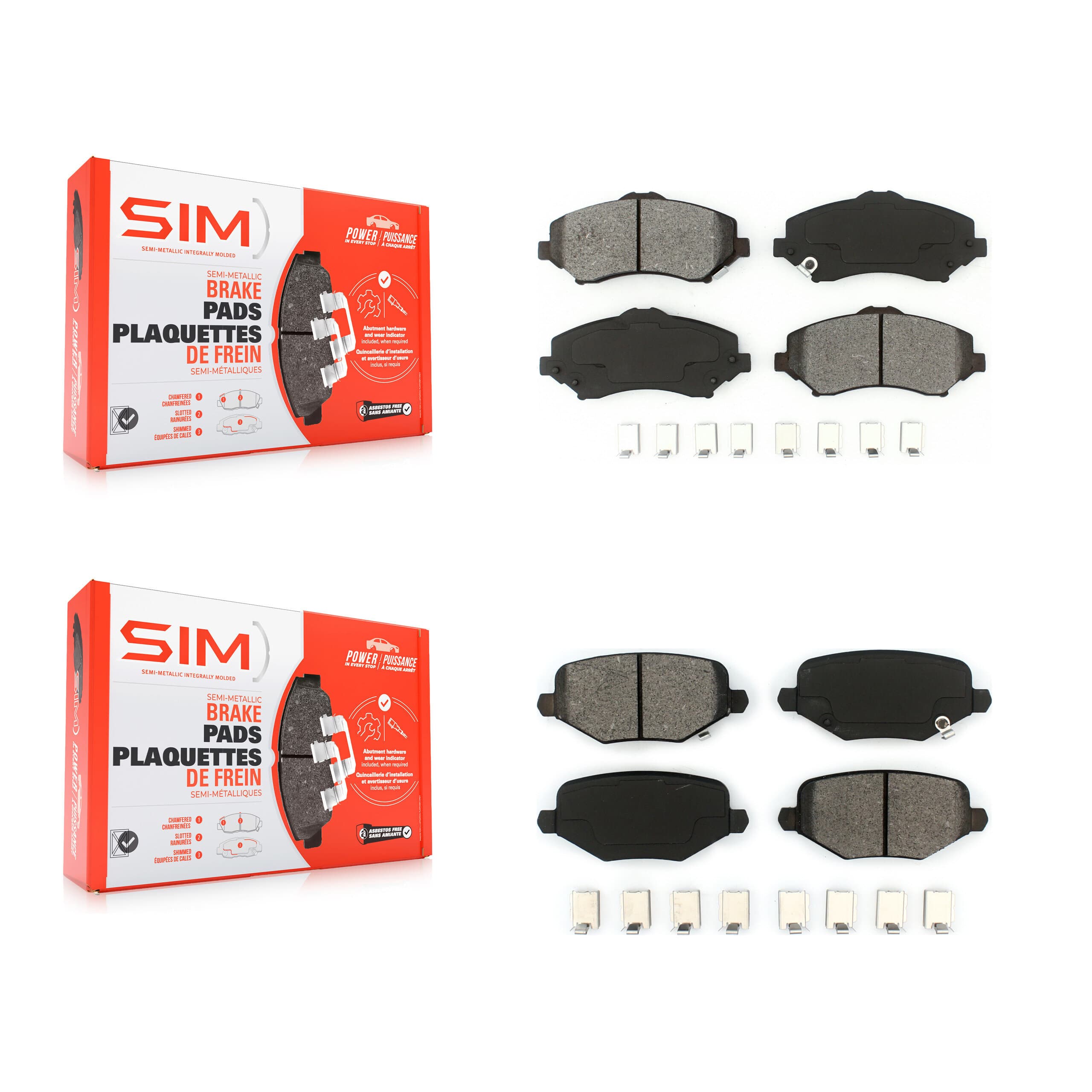 SIM - KSM-100552 - Front and Rear Disc Brake Pad Kits image 1