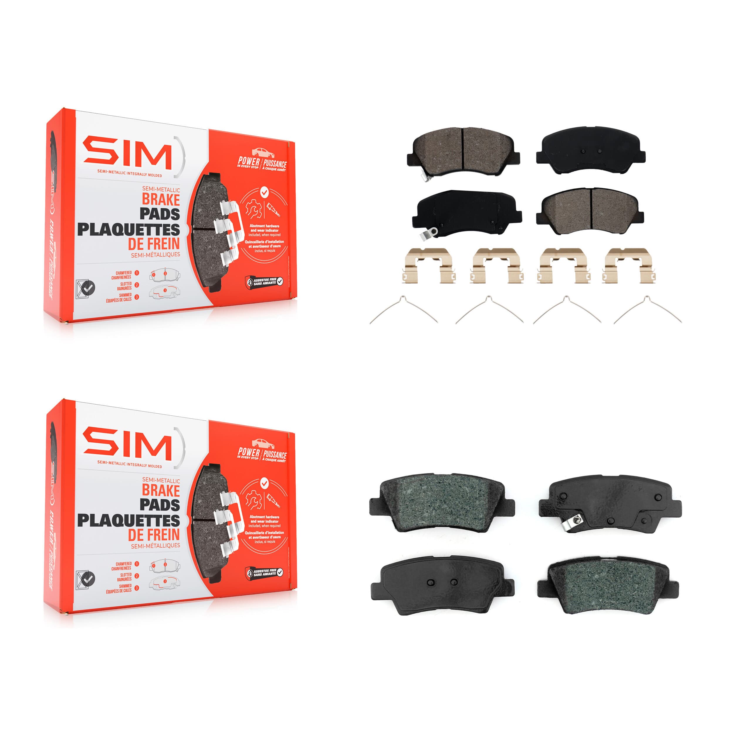 SIM - KSM-100553 - Front and Rear Disc Brake Pad Kits image 1