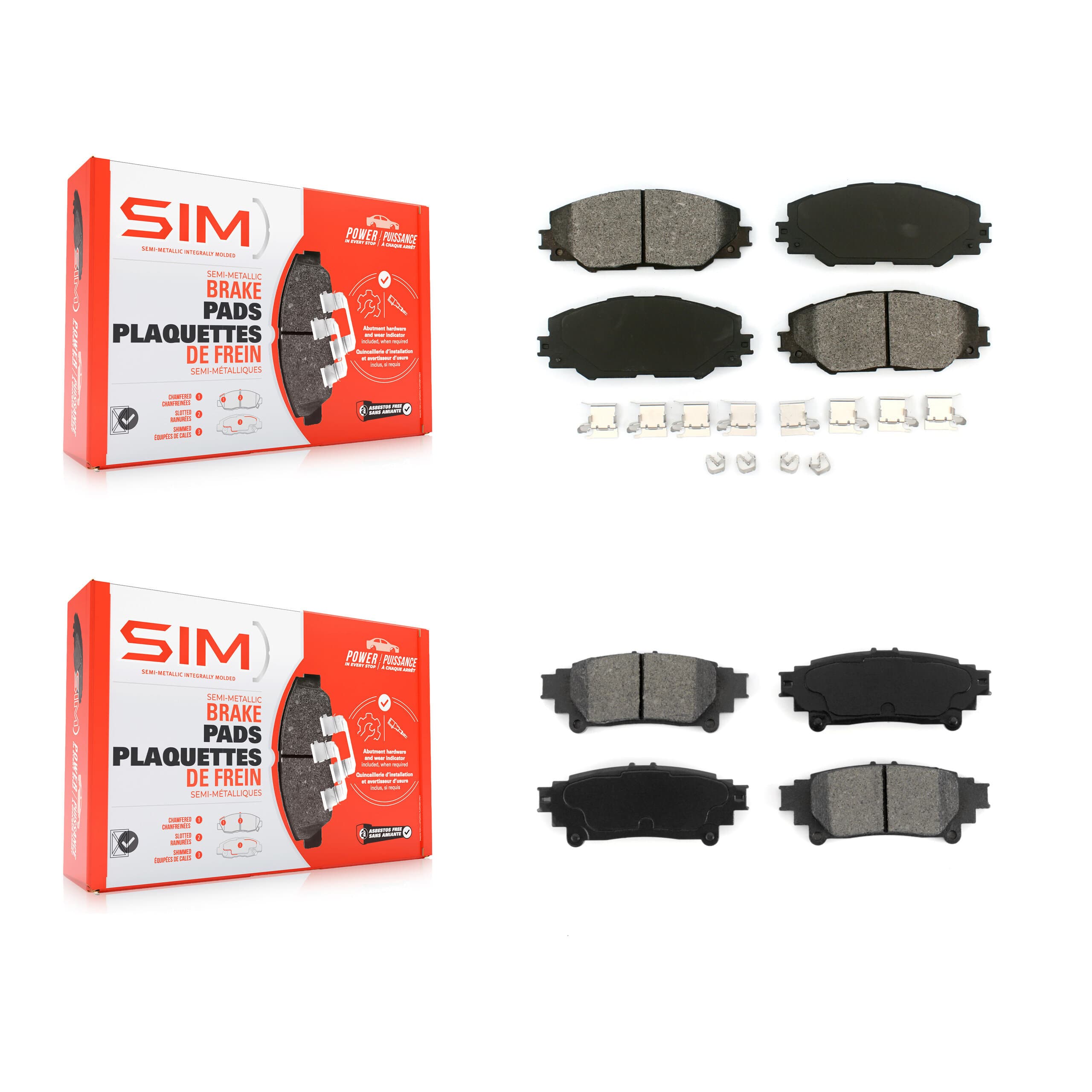 SIM - KSM-100557 - Front and Rear Disc Brake Pad Kits image 1