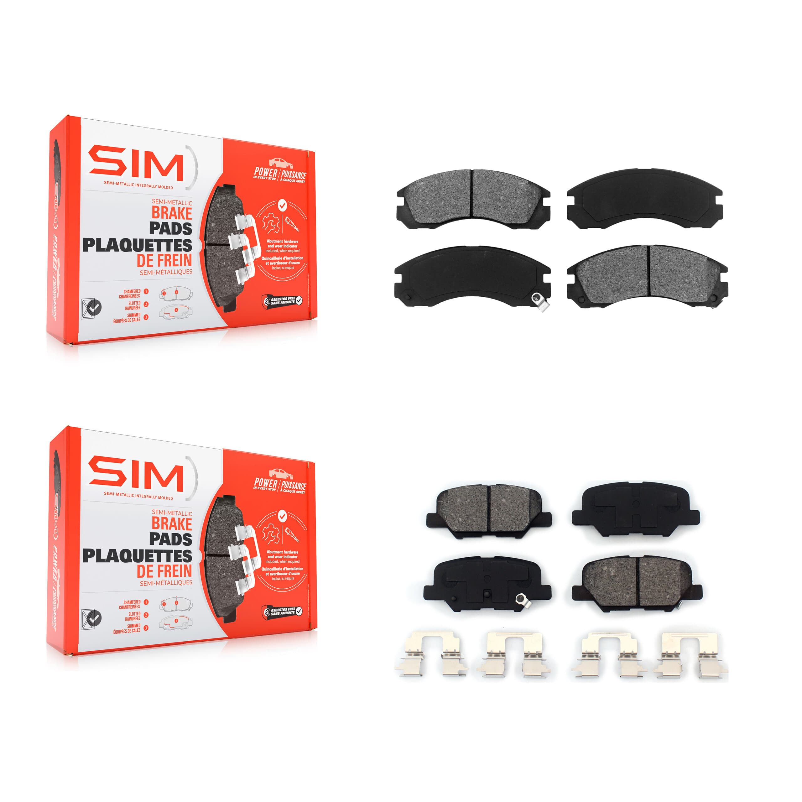 SIM - KSM-100563 - Front and Rear Disc Brake Pad Kits image 1