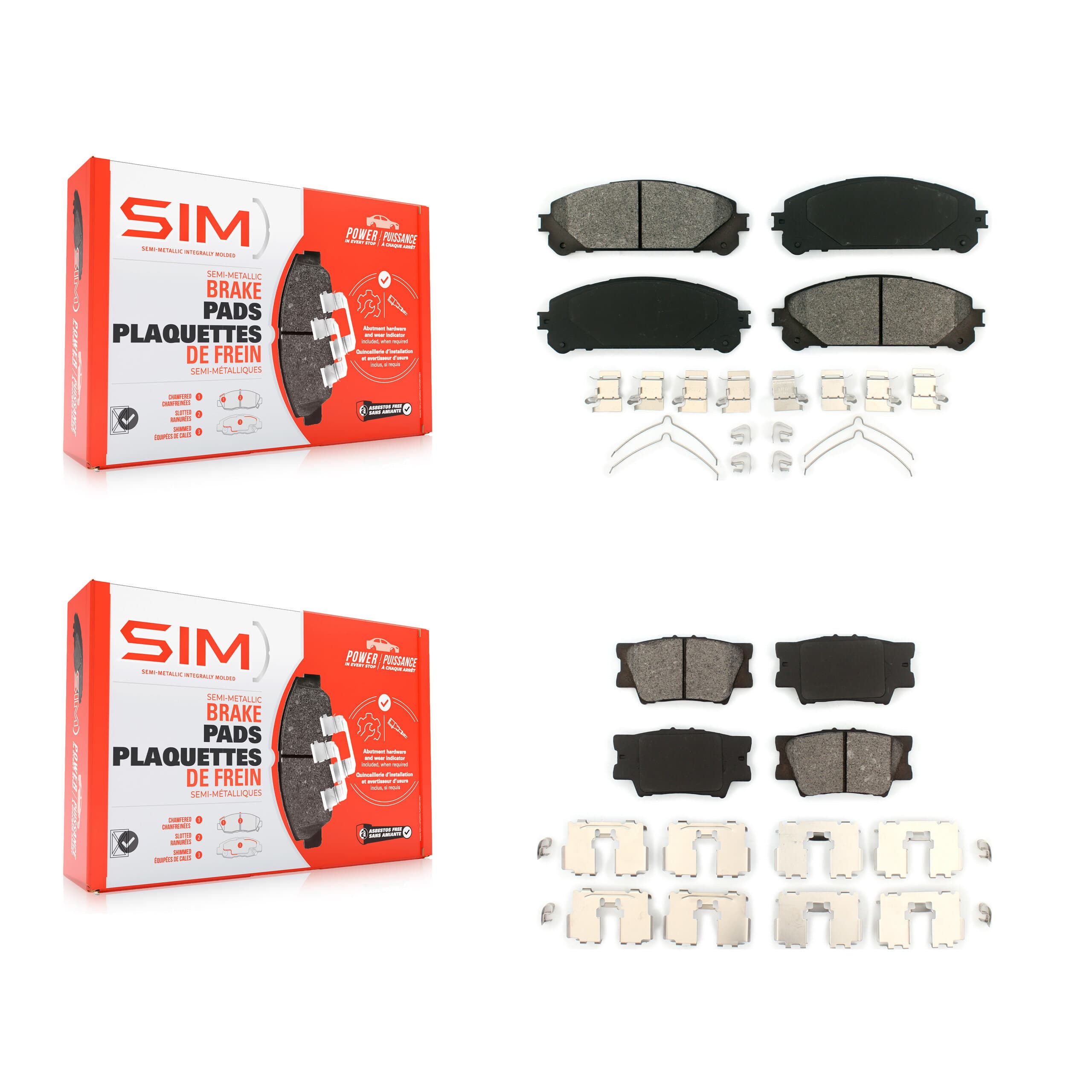 SIM - KSM-100565 - Front and Rear Disc Brake Pad Kits image 1