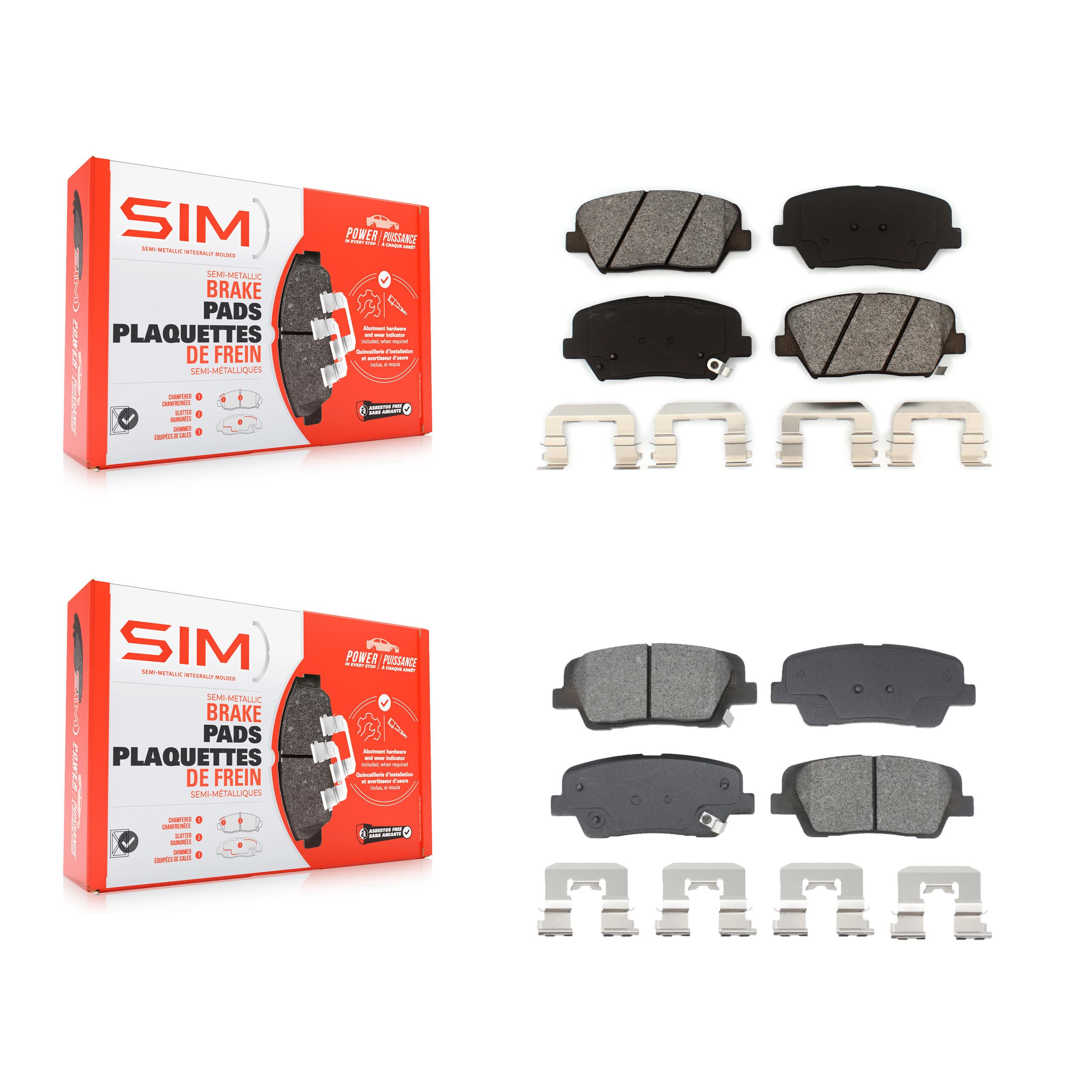 SIM - KSM-100581 - Front and Rear Disc Brake Pad Kits image 1
