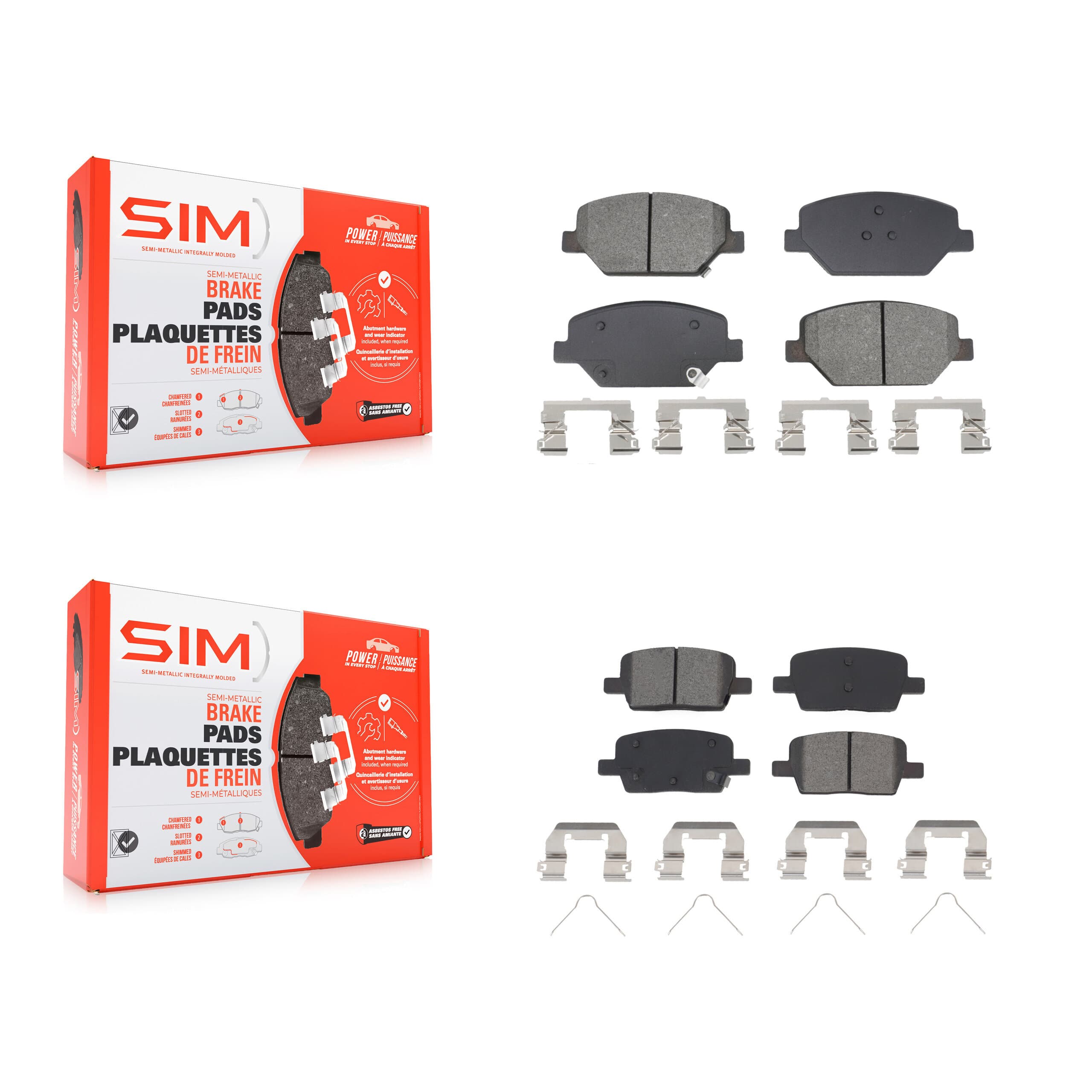 SIM - KSM-100587 - Front and Rear Disc Brake Pad Kits image 1