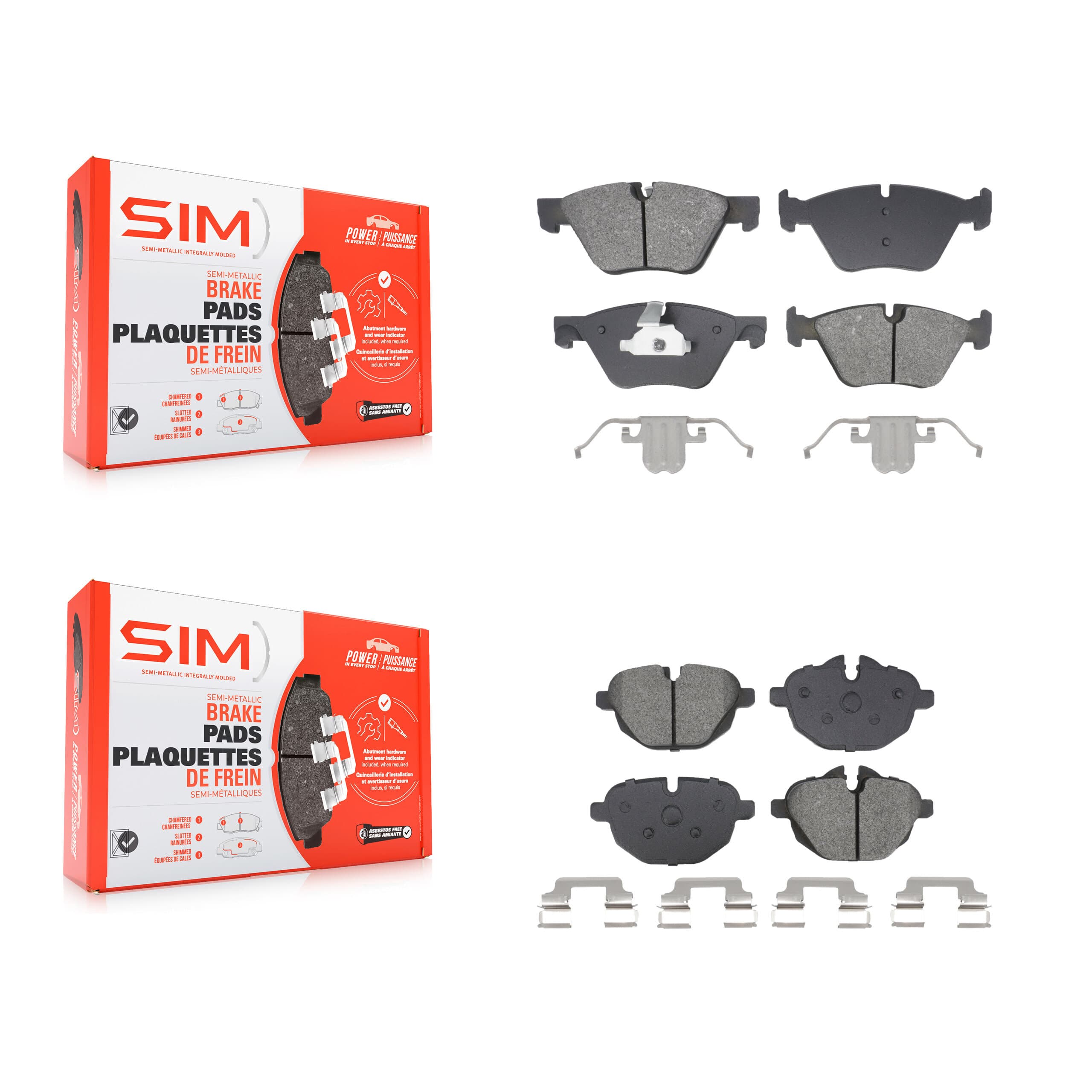 SIM - KSM-100588 - Front and Rear Disc Brake Pad Kits image 1