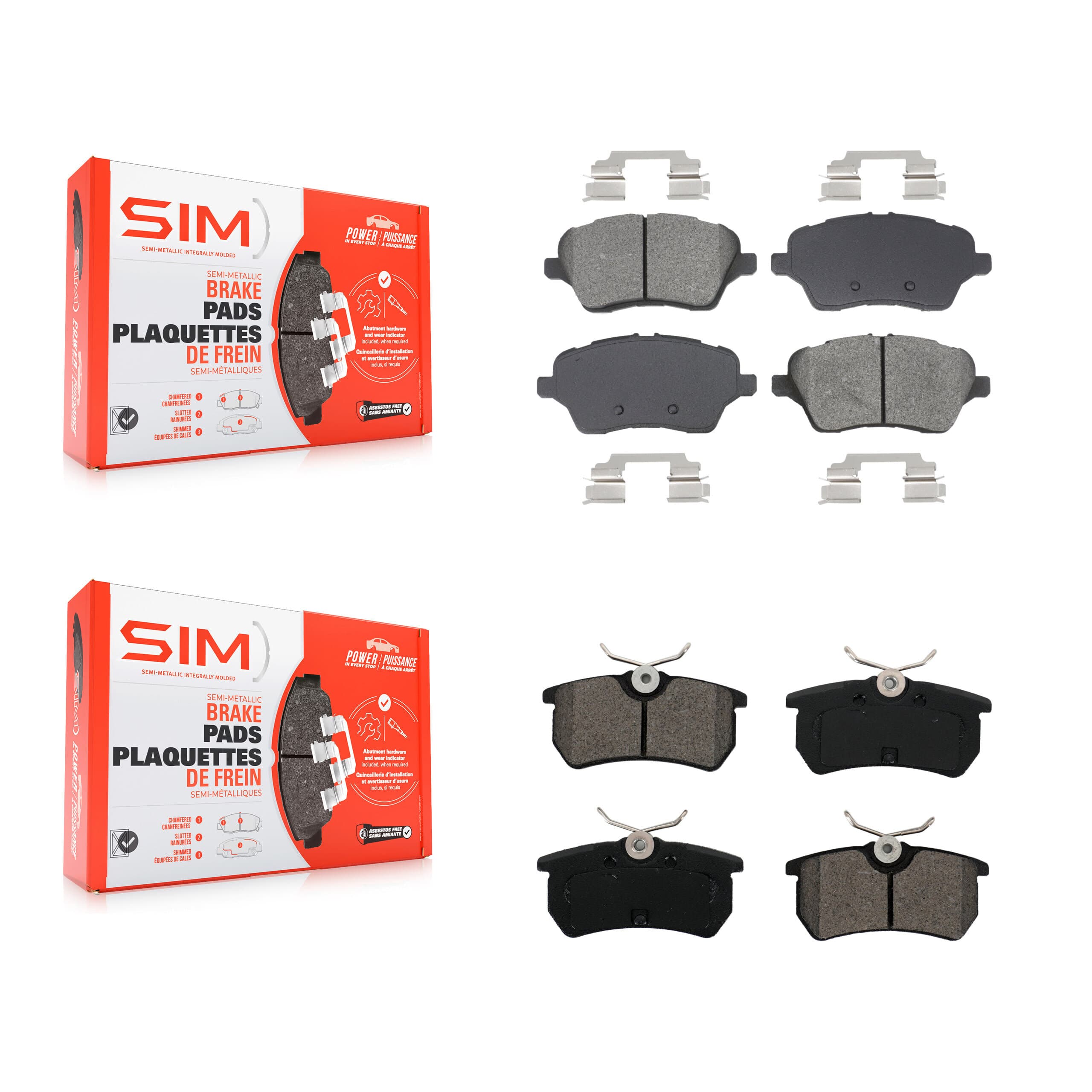 SIM - KSM-100591 - Front and Rear Disc Brake Pad Kits image 1