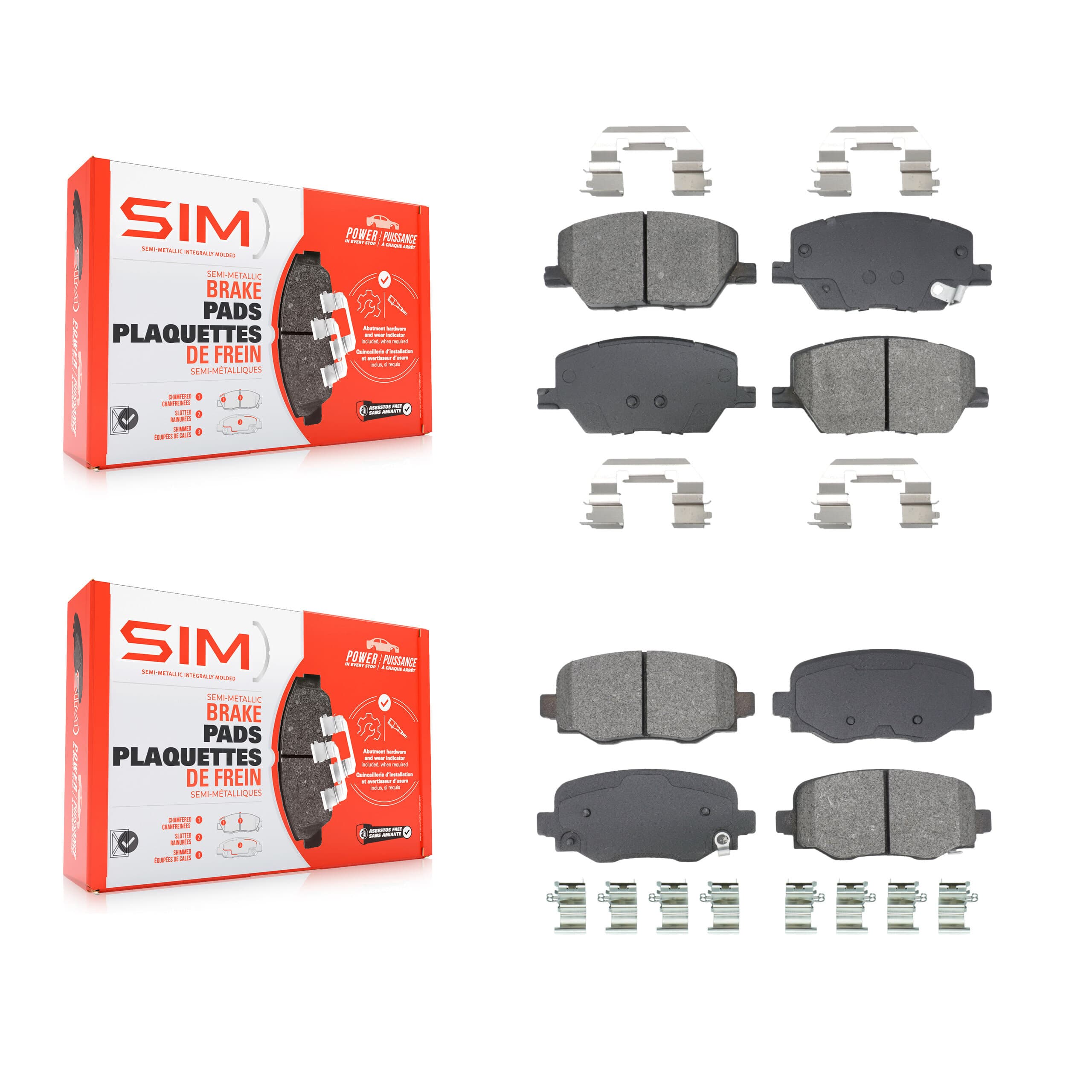 SIM - KSM-100592 - Front and Rear Disc Brake Pad Kits image 1