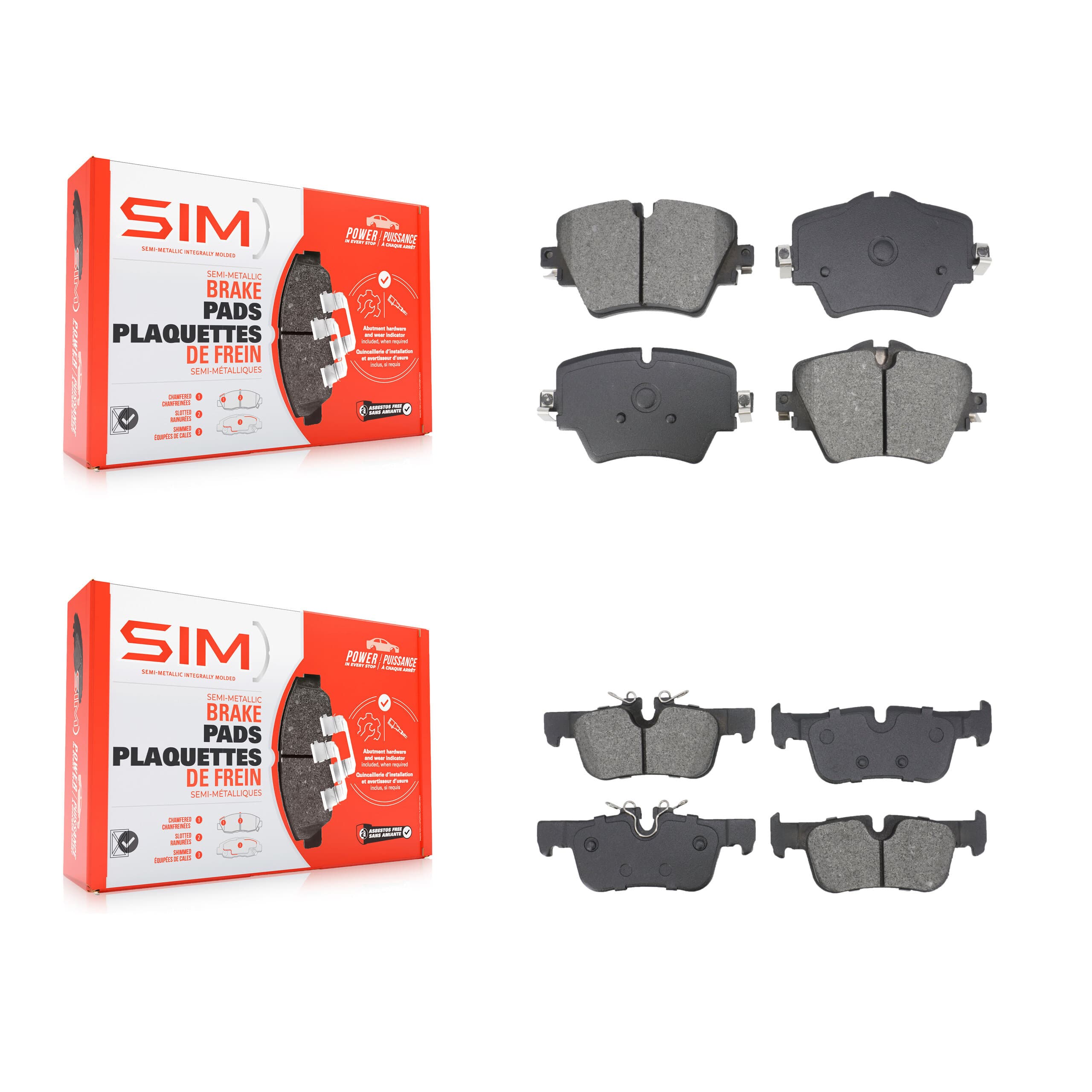 SIM - KSM-100598 - Front and Rear Disc Brake Pad Kits image 1