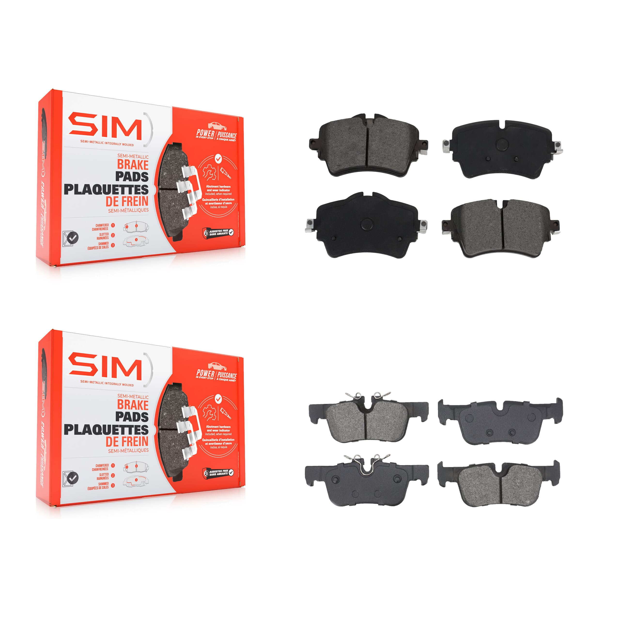 SIM - KSM-100599 - Front and Rear Disc Brake Pad Kits image 1