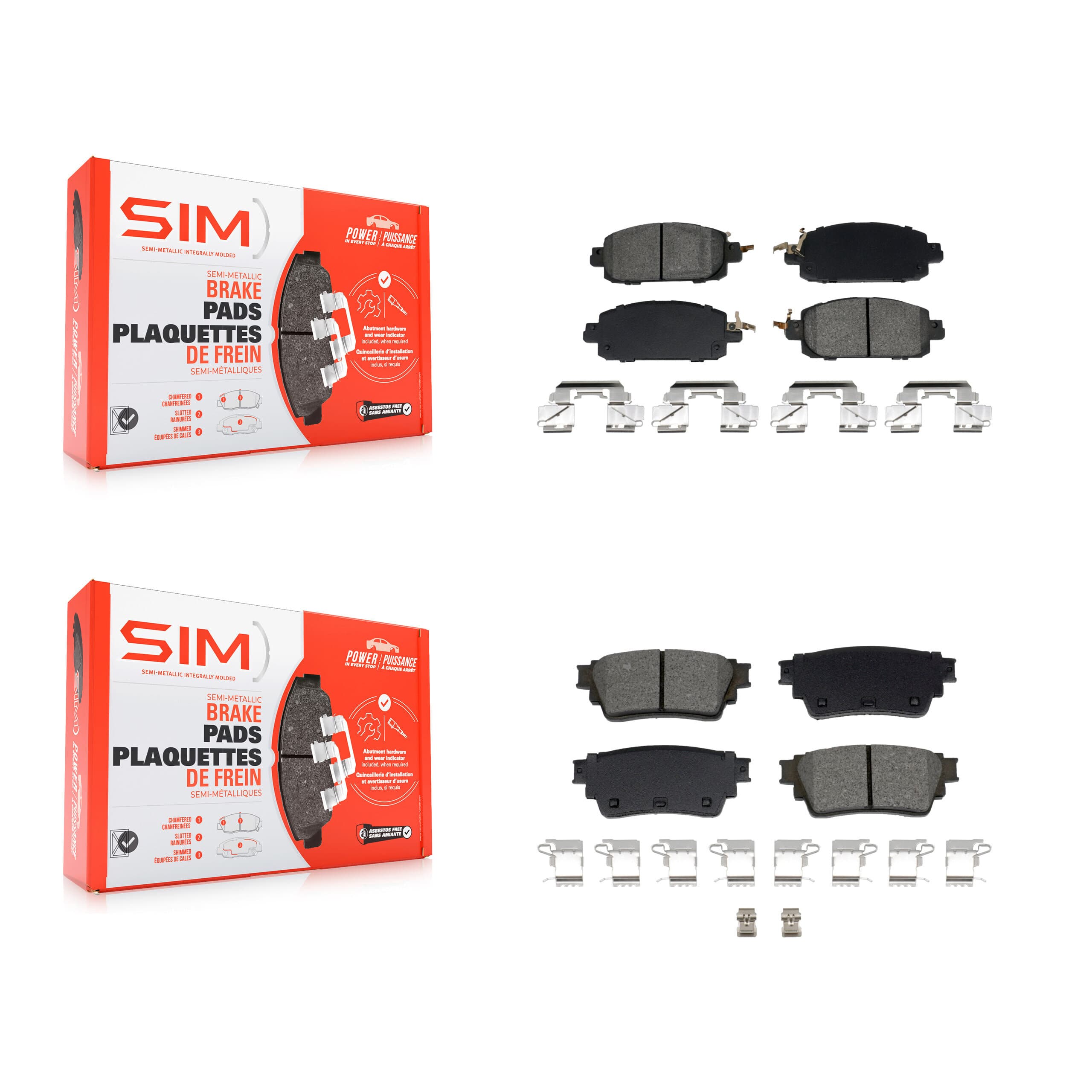 SIM - KSM-100602 - Front and Rear Disc Brake Pad Kits image 1