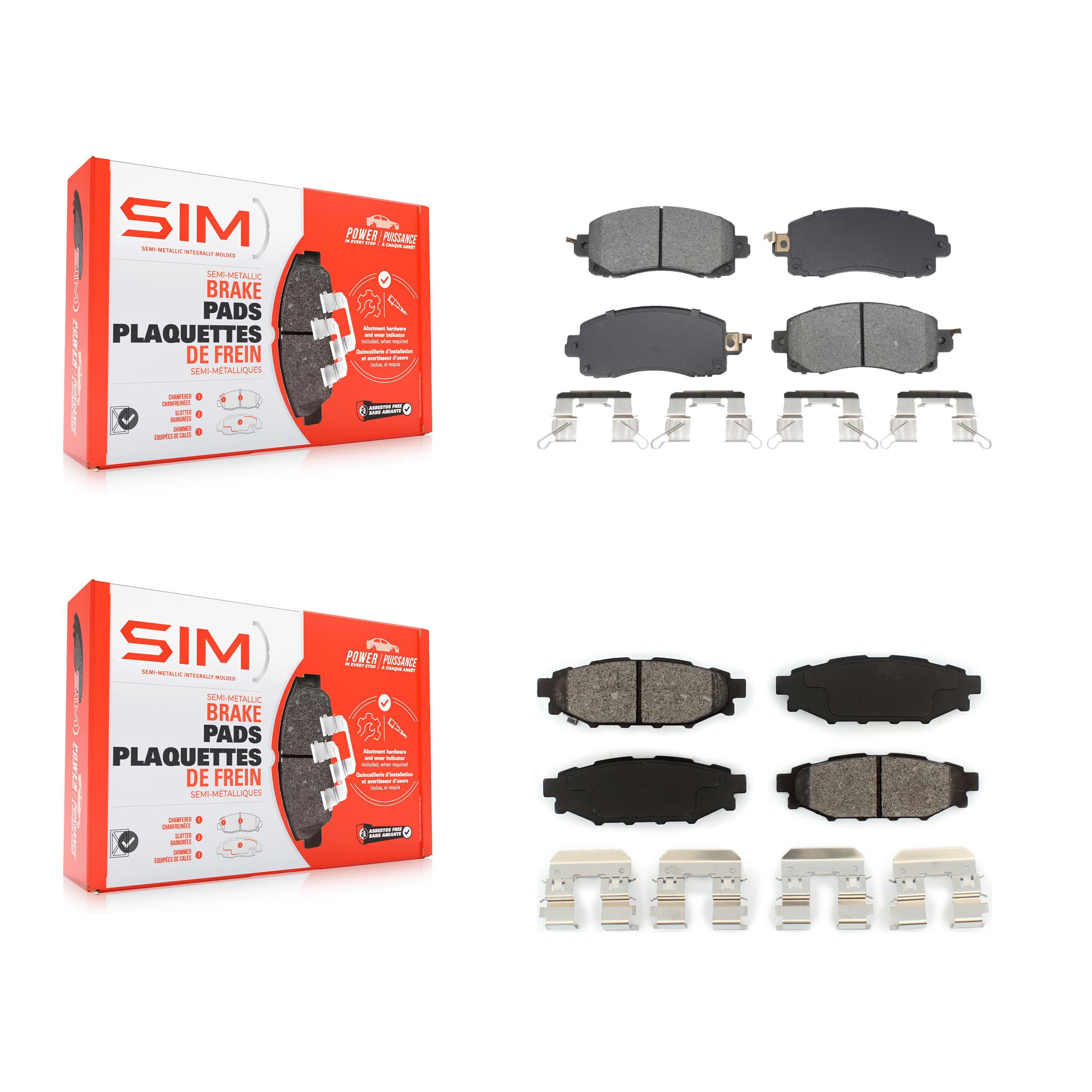 SIM - KSM-100603 - Front and Rear Disc Brake Pad Kits image 1