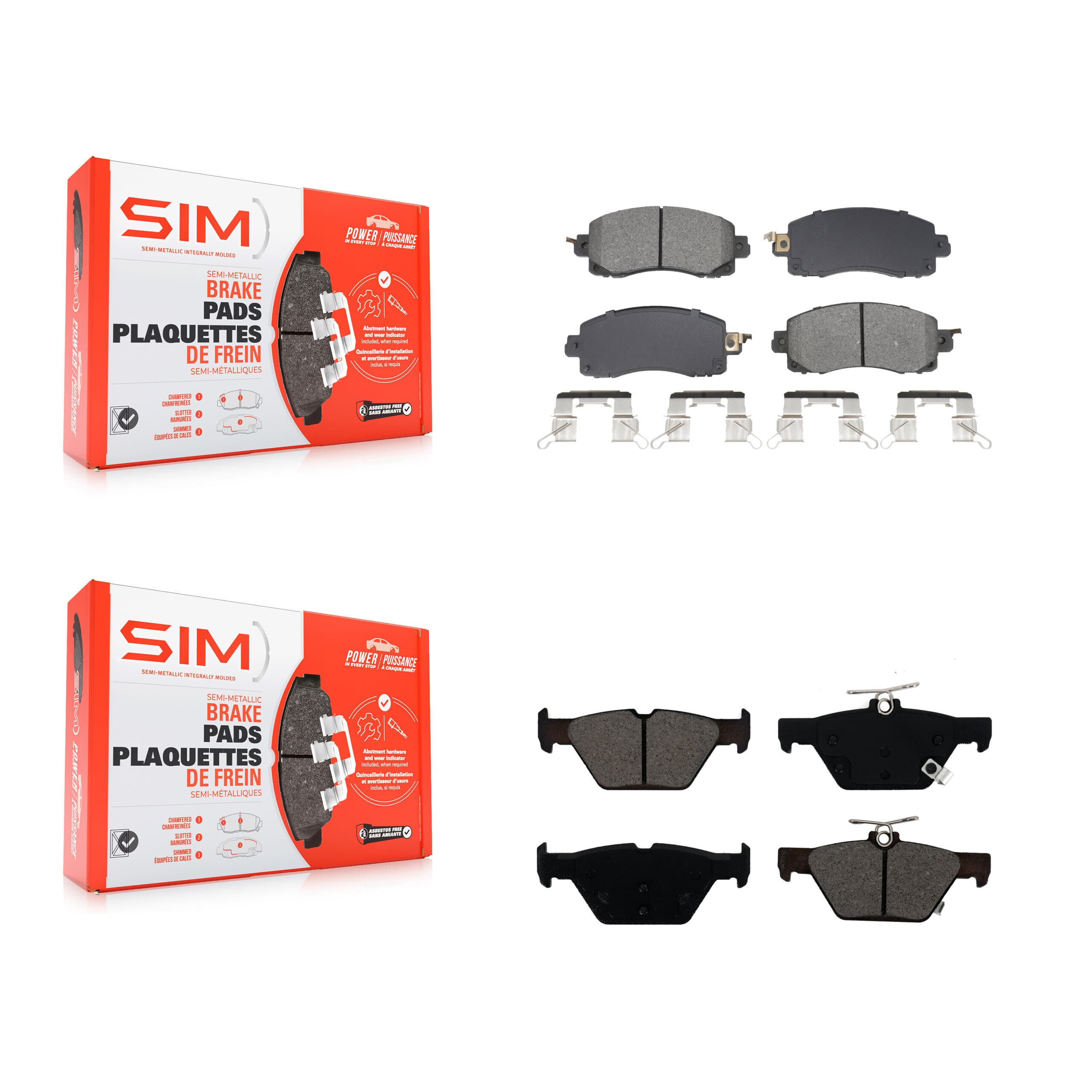 SIM - KSM-100604 - Front and Rear Disc Brake Pad Kits image 1