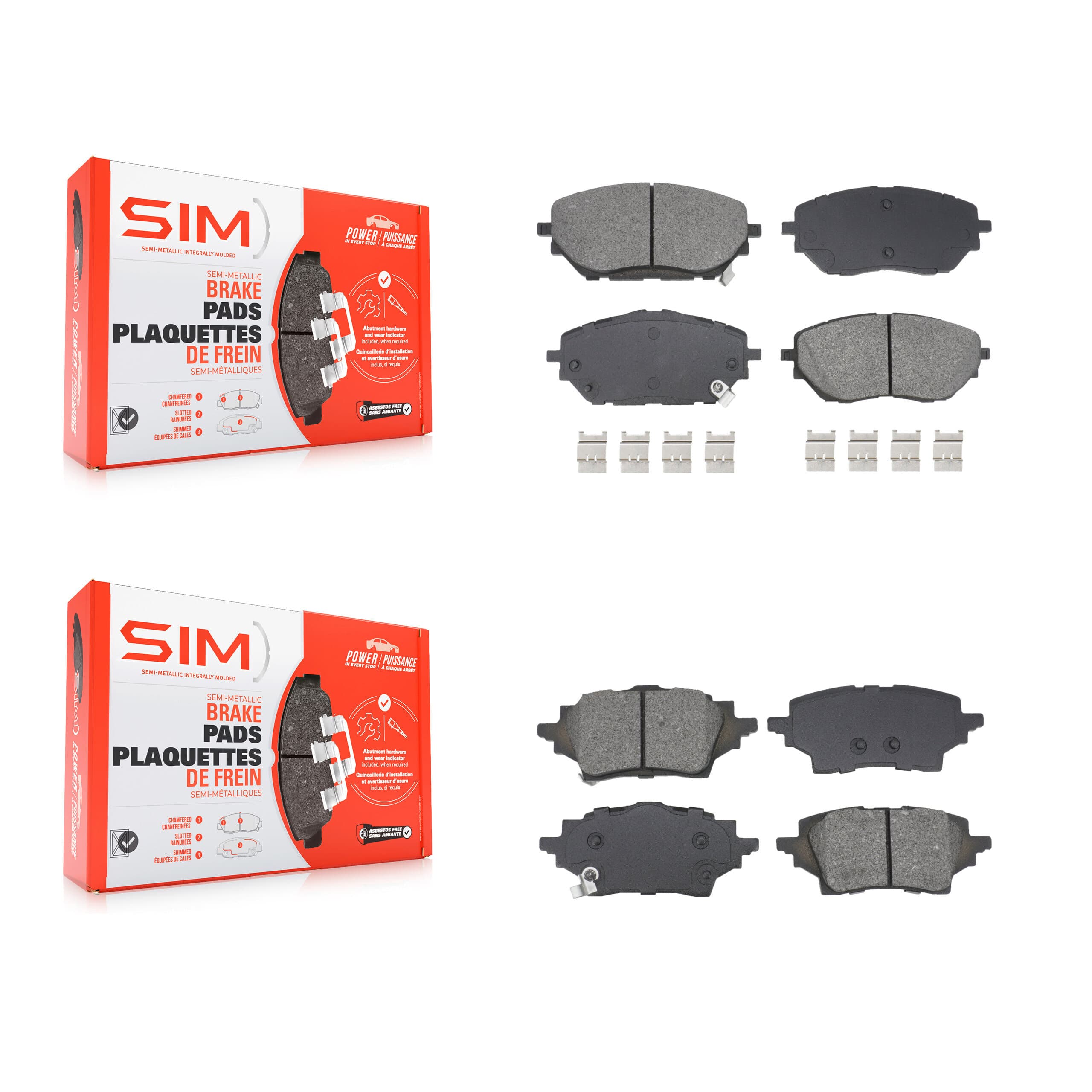 SIM - KSM-100606 - Front and Rear Disc Brake Pad Kits image 1