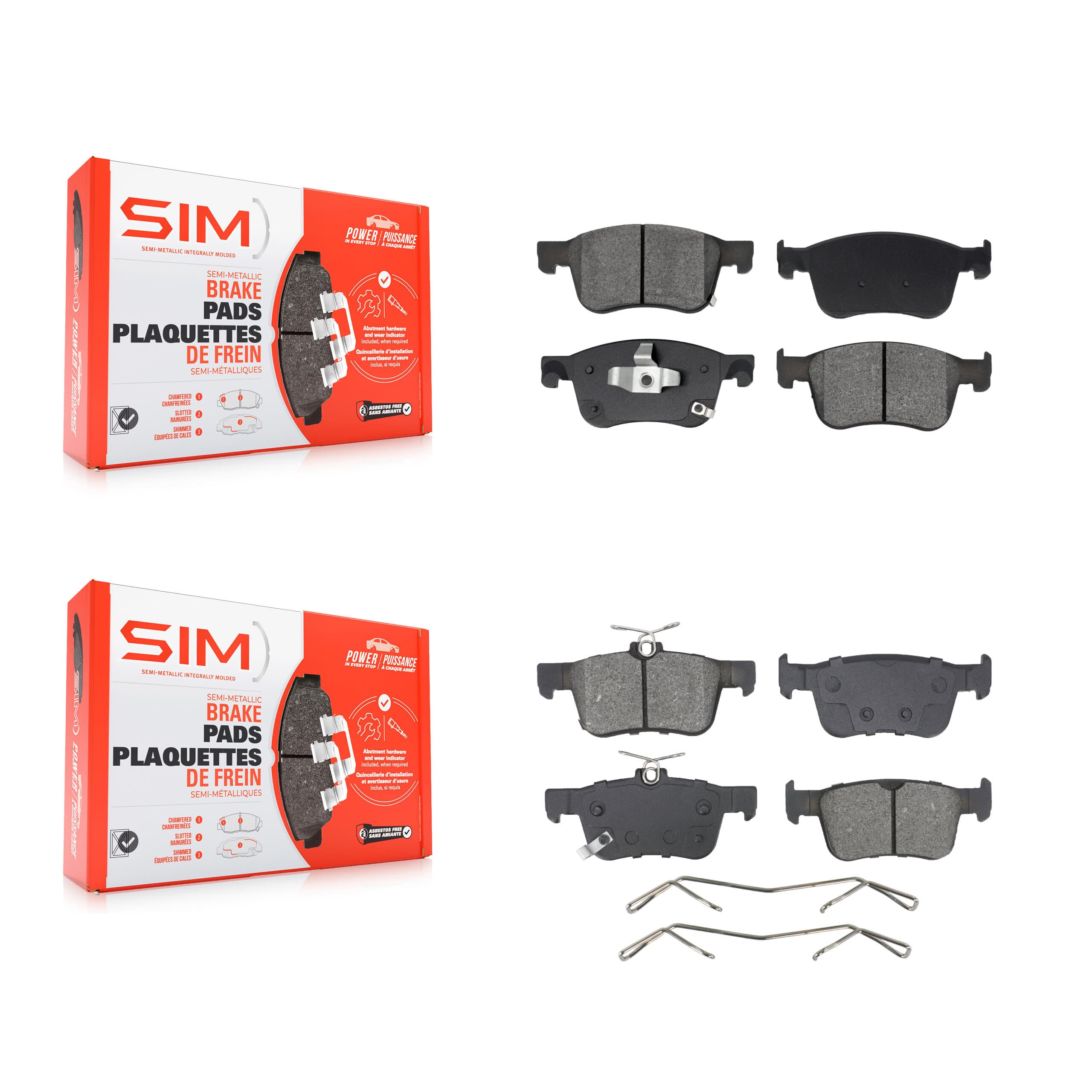 SIM - KSM-100609 - Front and Rear Disc Brake Pad Kits image 1