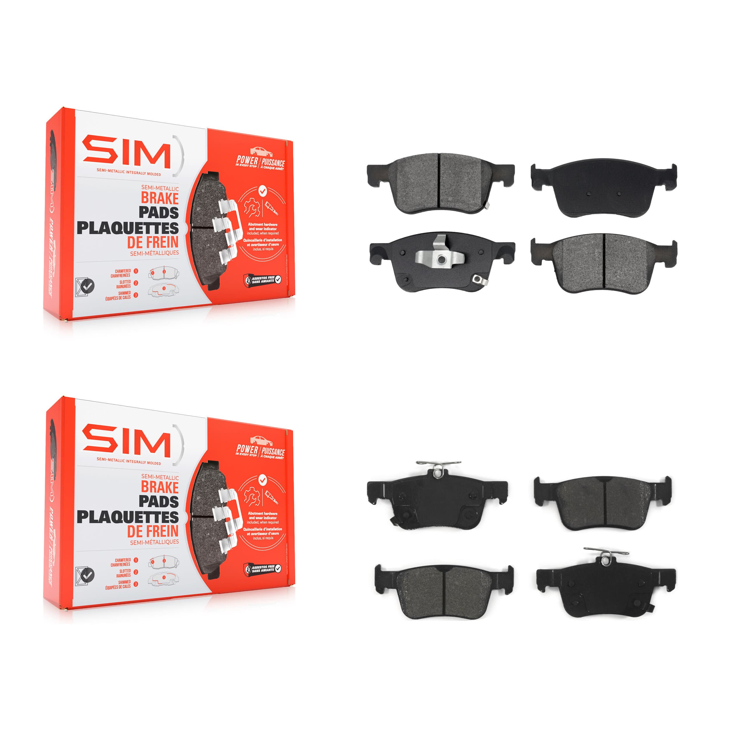 SIM - KSM-100611 - Front and Rear Disc Brake Pad Kits image 1