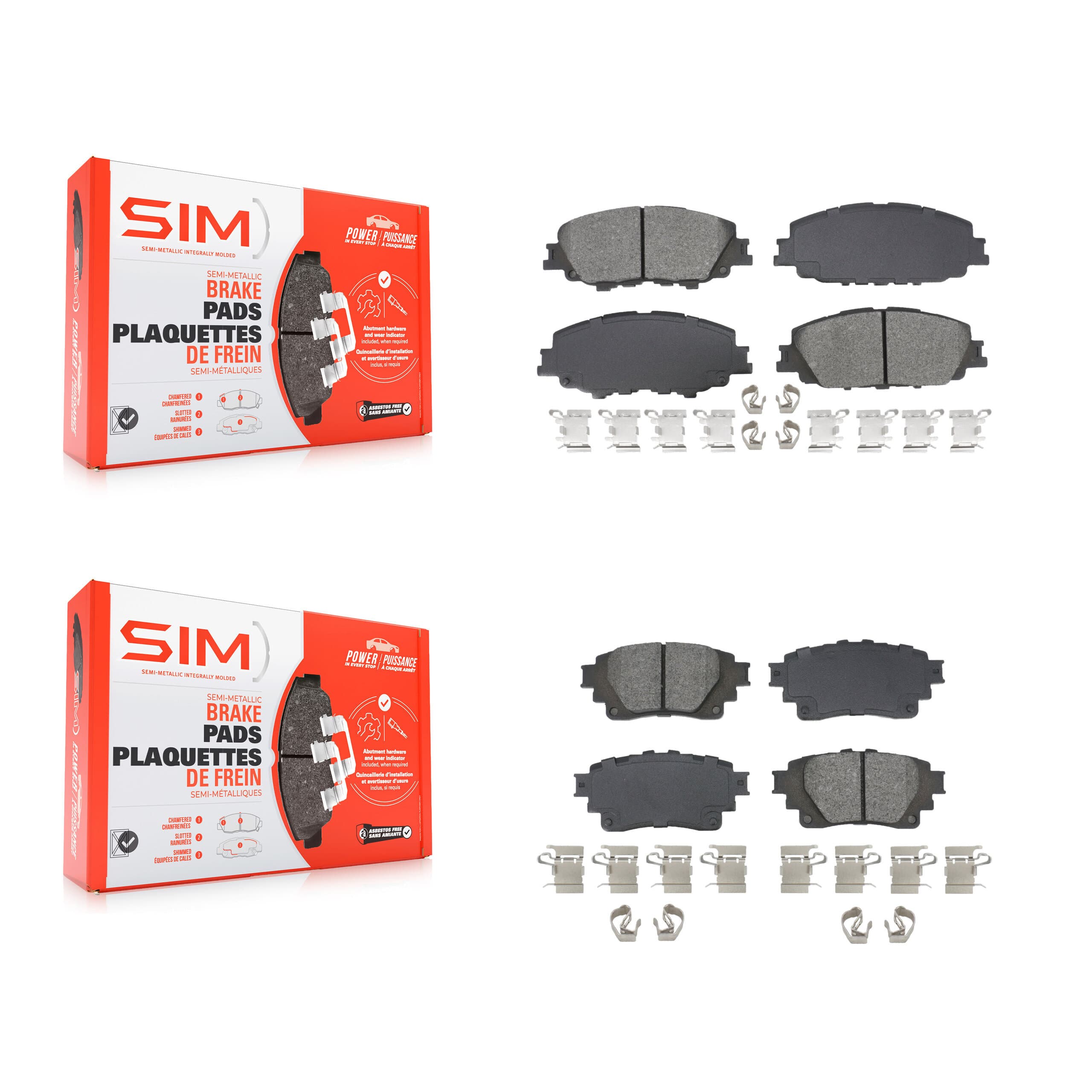 SIM - KSM-100615 - Front and Rear Disc Brake Pad Kits image 1