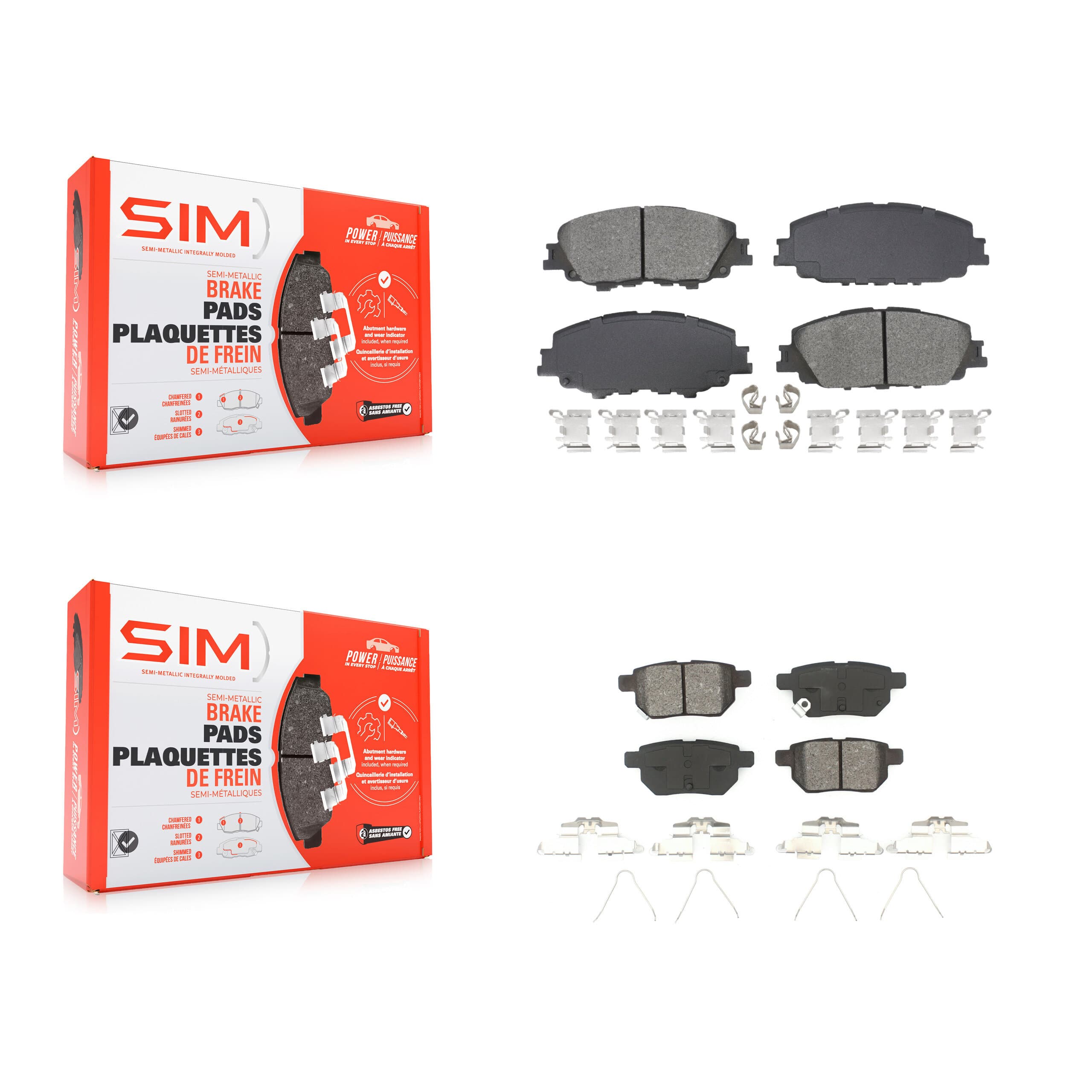 SIM - KSM-100616 - Front and Rear Disc Brake Pad Kits image 1