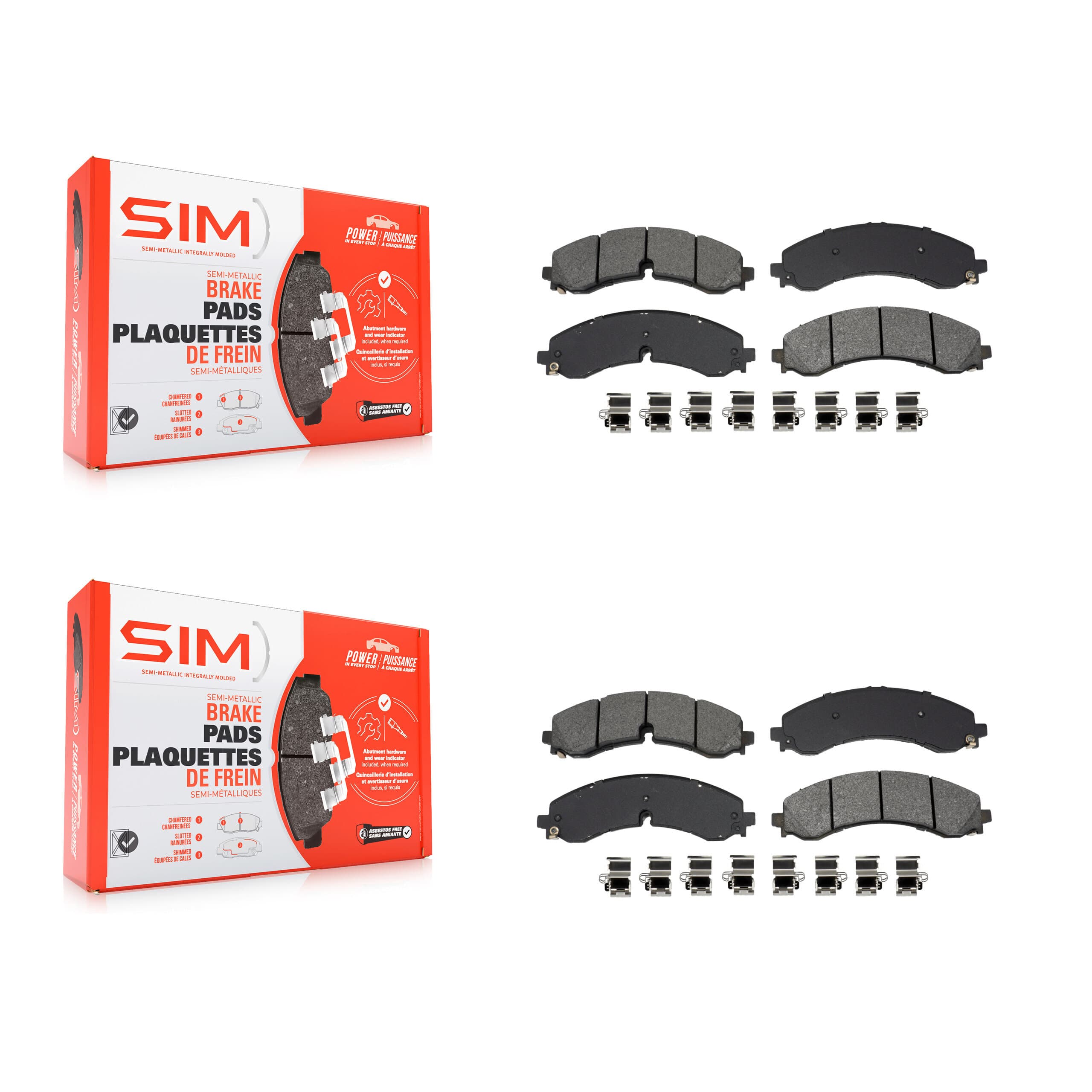 SIM - KSM-100621 - Front and Rear Disc Brake Pad Kits image 1