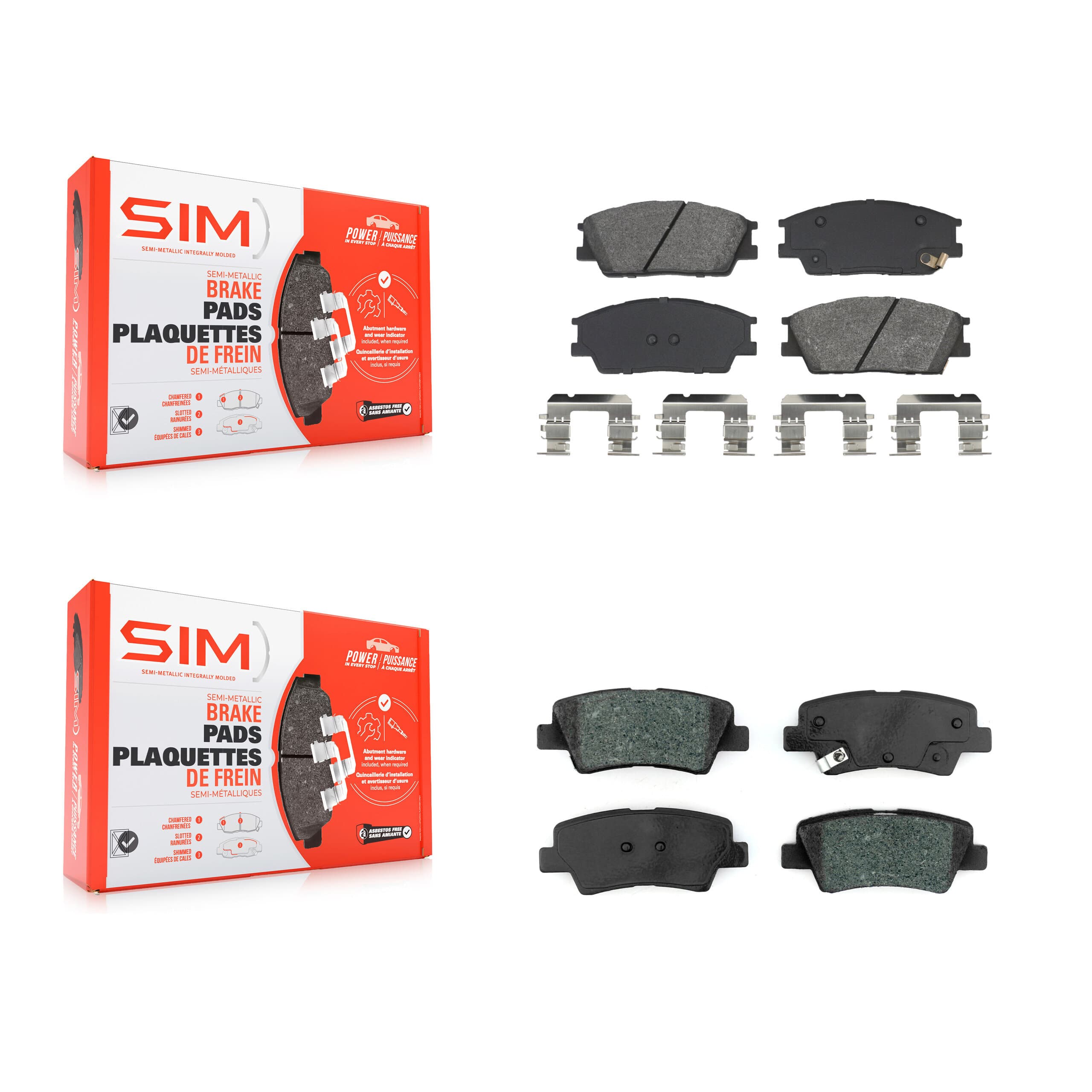 SIM - KSM-100623 - Front and Rear Disc Brake Pad Kits image 1