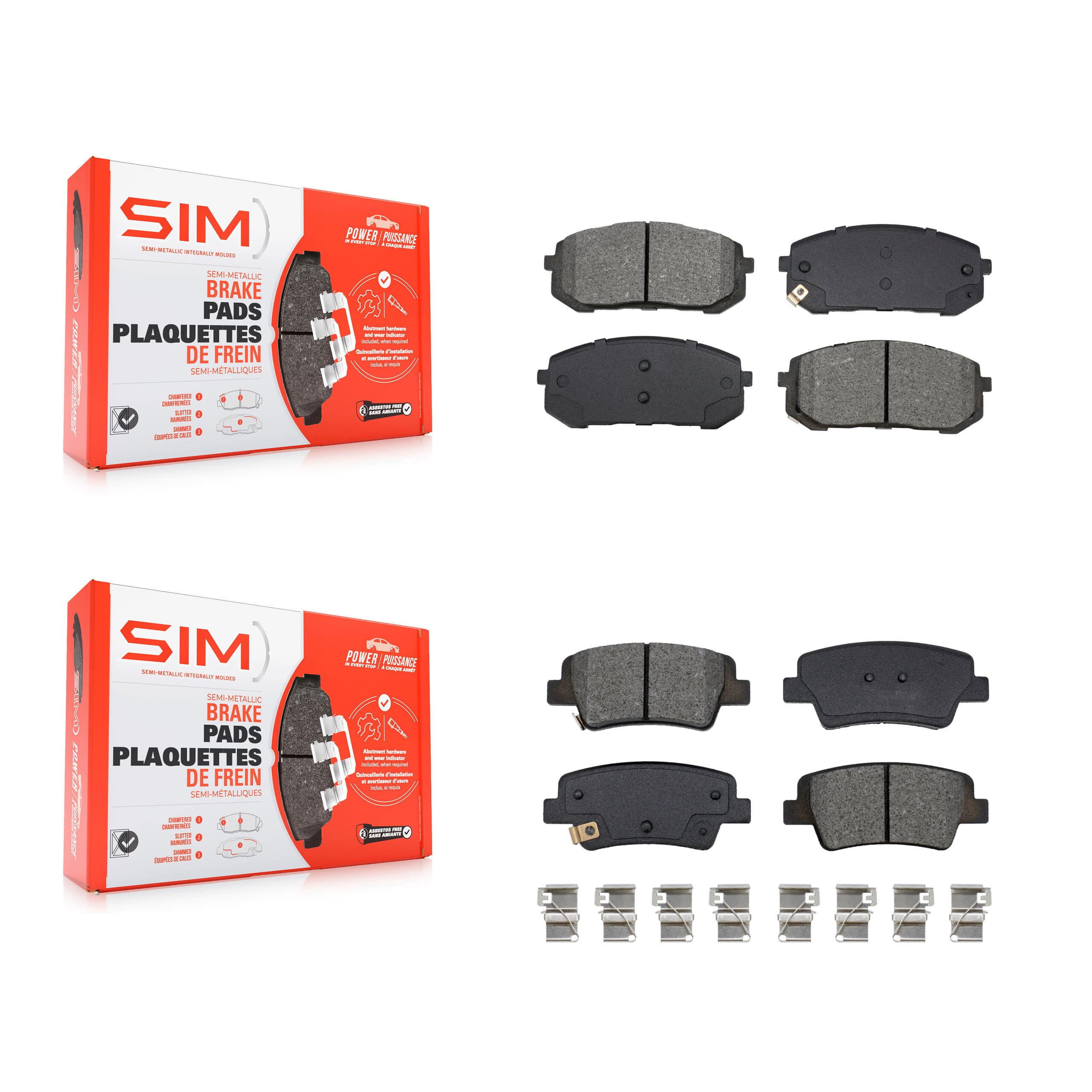 SIM - KSM-100627 - Front and Rear Disc Brake Pad Kits image 1