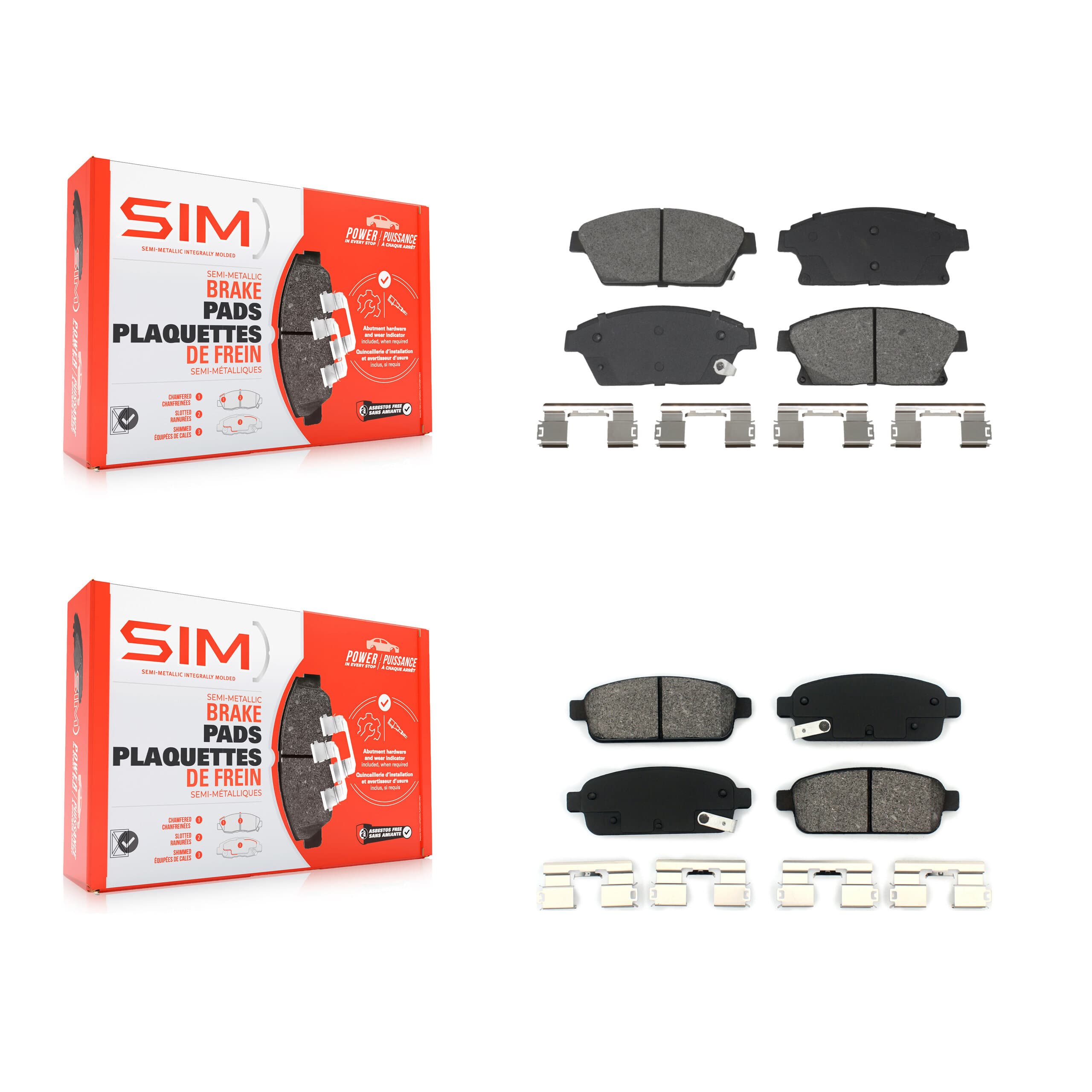 SIM - KSM-100633 - Front and Rear Disc Brake Pad Kits image 1