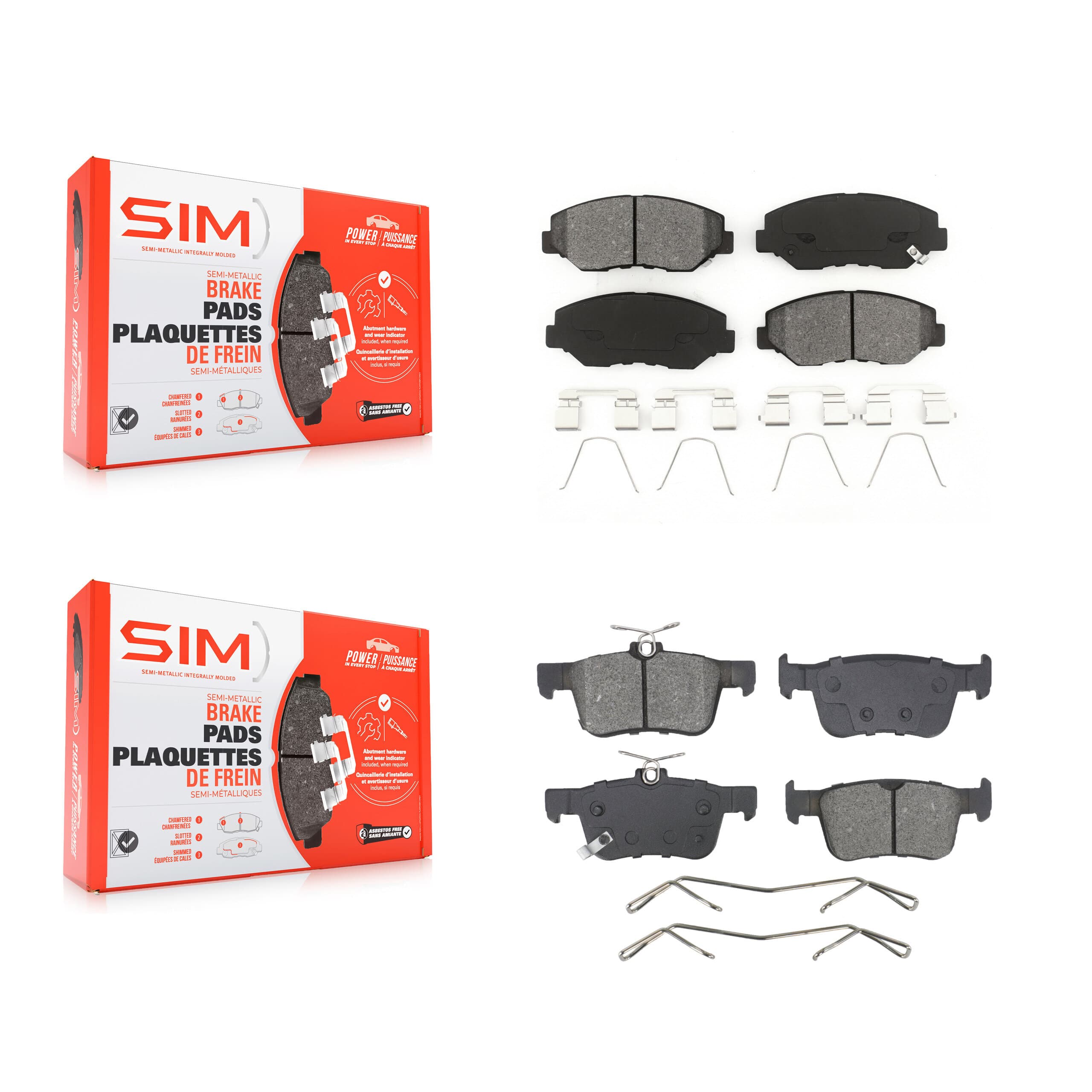 SIM - KSM-100638 - Front and Rear Disc Brake Pad Kits image 1