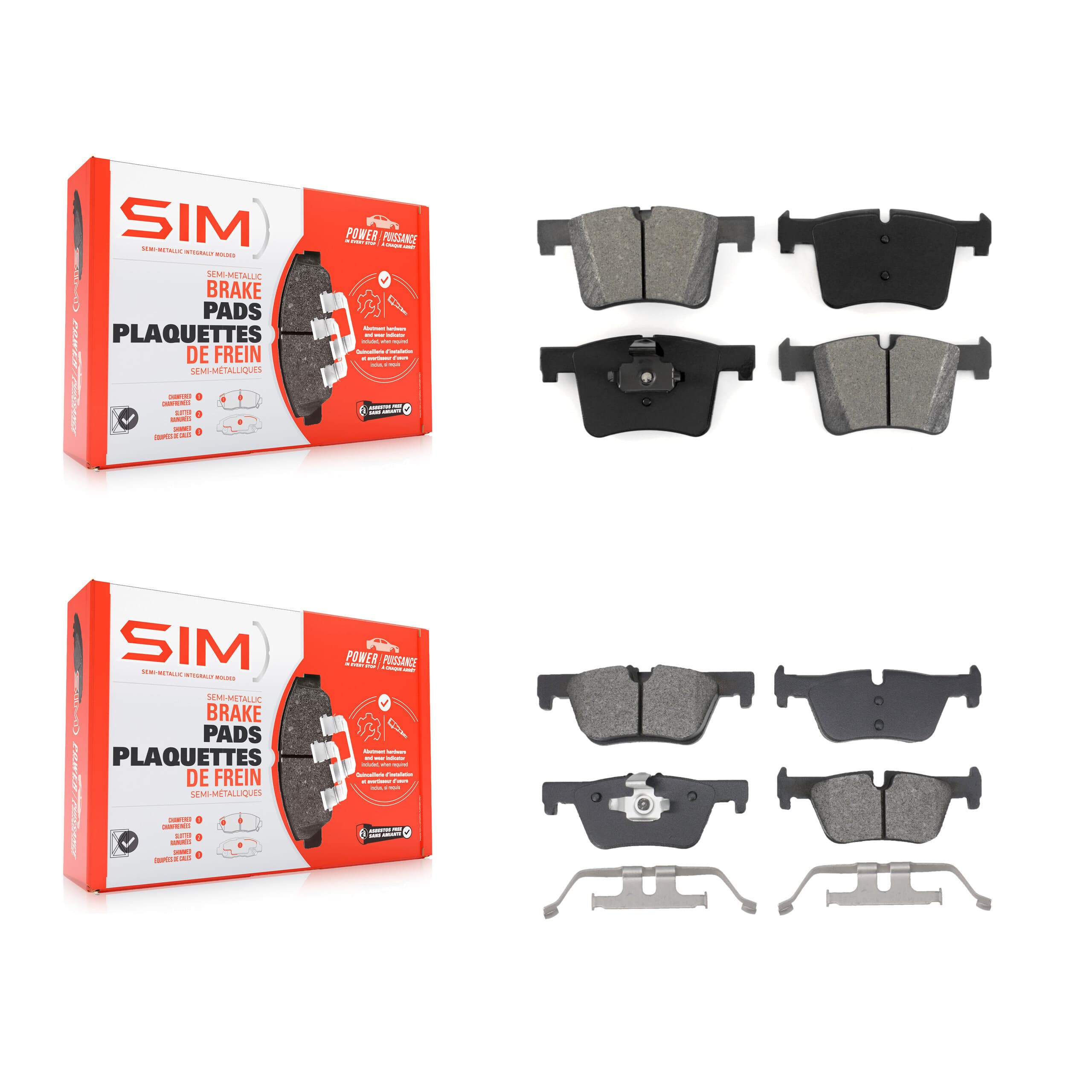 SIM - KSM-100639 - Front and Rear Disc Brake Pad Kits image 1