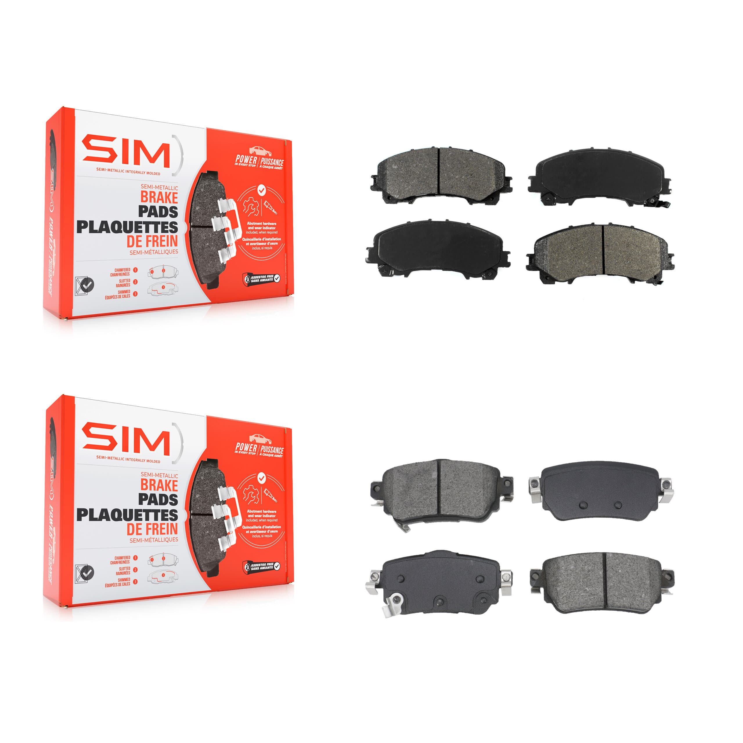 SIM - KSM-100647 - Front and Rear Disc Brake Pad Kits image 1