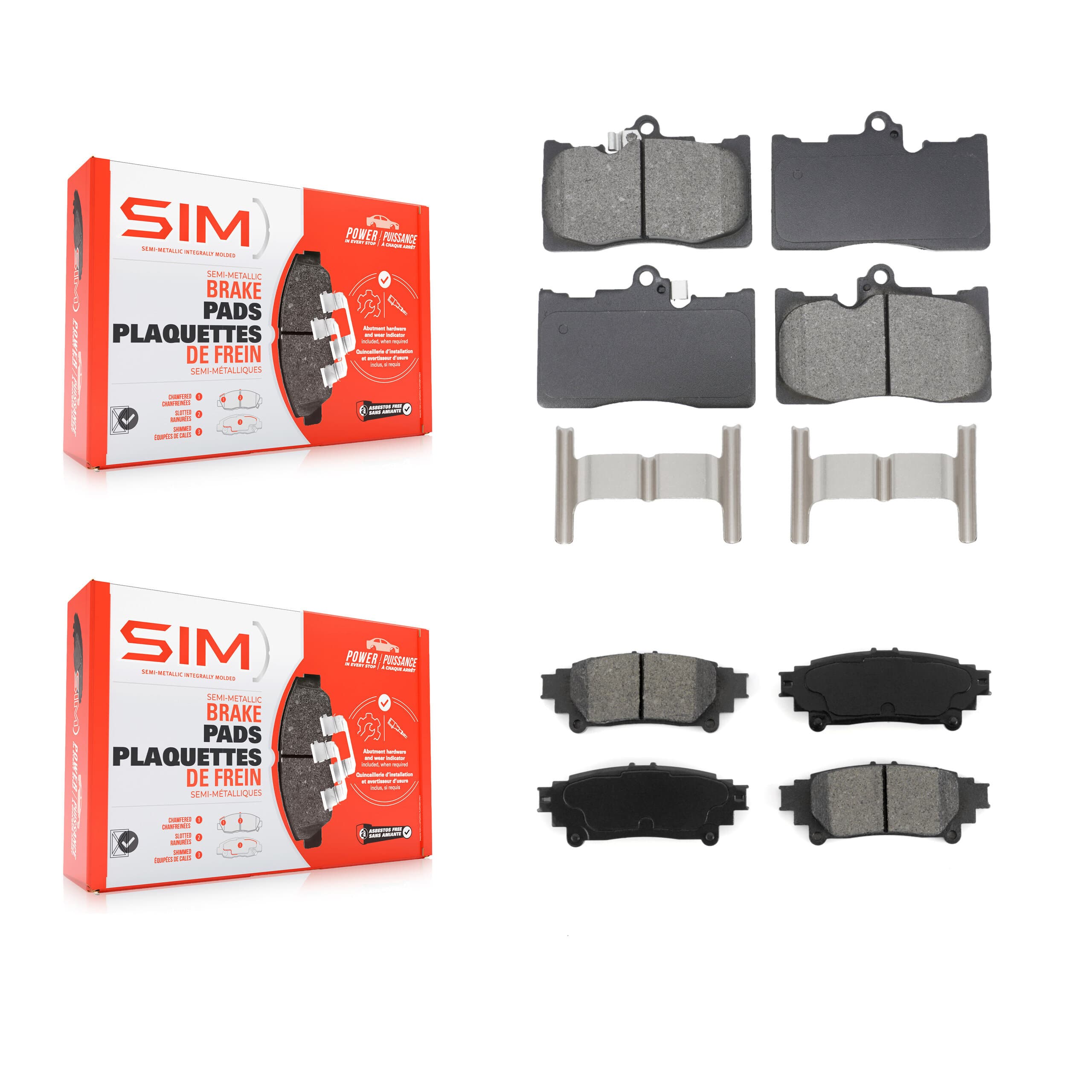 SIM - KSM-100650 - Front and Rear Disc Brake Pad Kits image 1