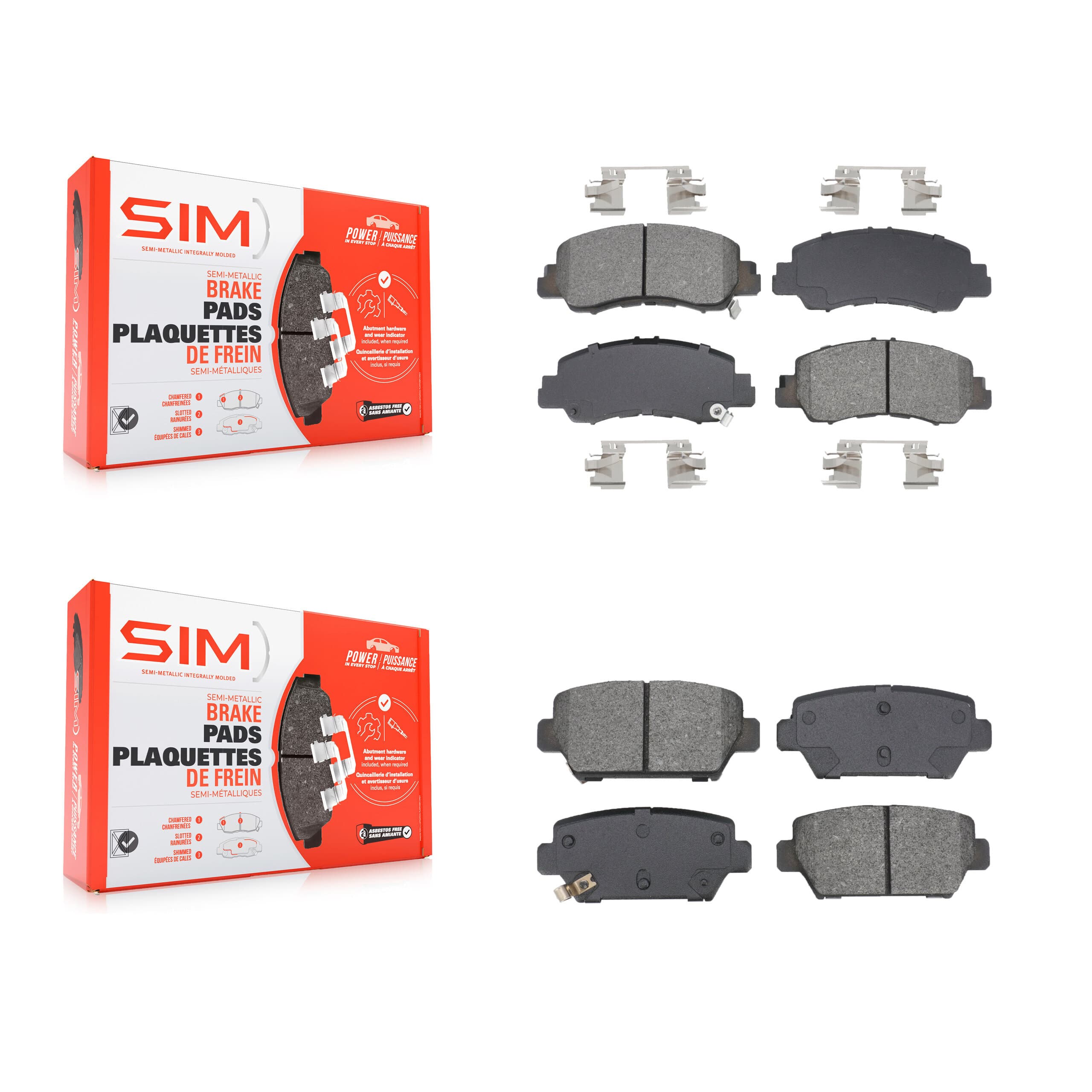 SIM - KSM-100652 - Front and Rear Disc Brake Pad Kits image 1