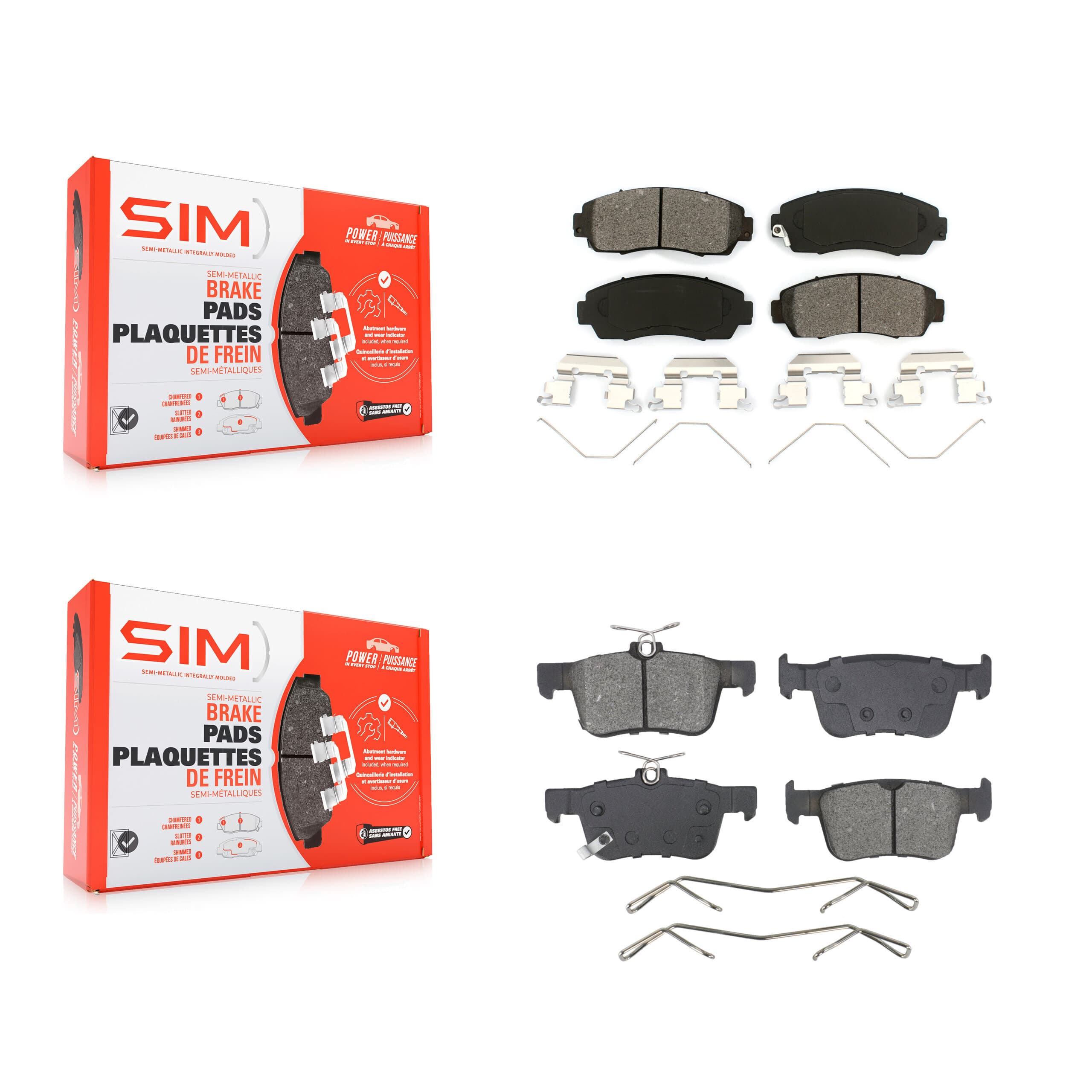 SIM - KSM-100657 - Front and Rear Disc Brake Pad Kits image 1