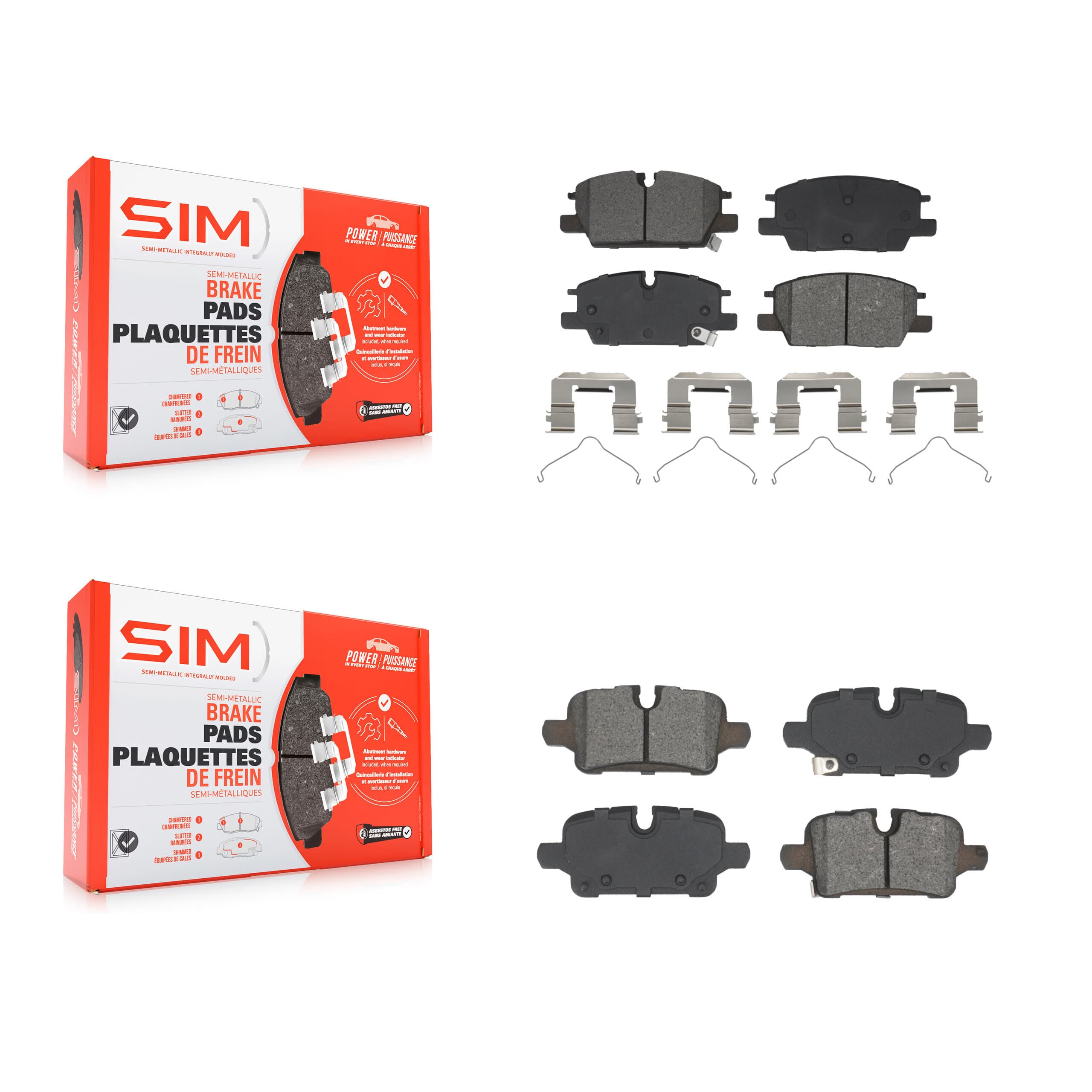 SIM - KSM-100662 - Front and Rear Disc Brake Pad Kits image 1