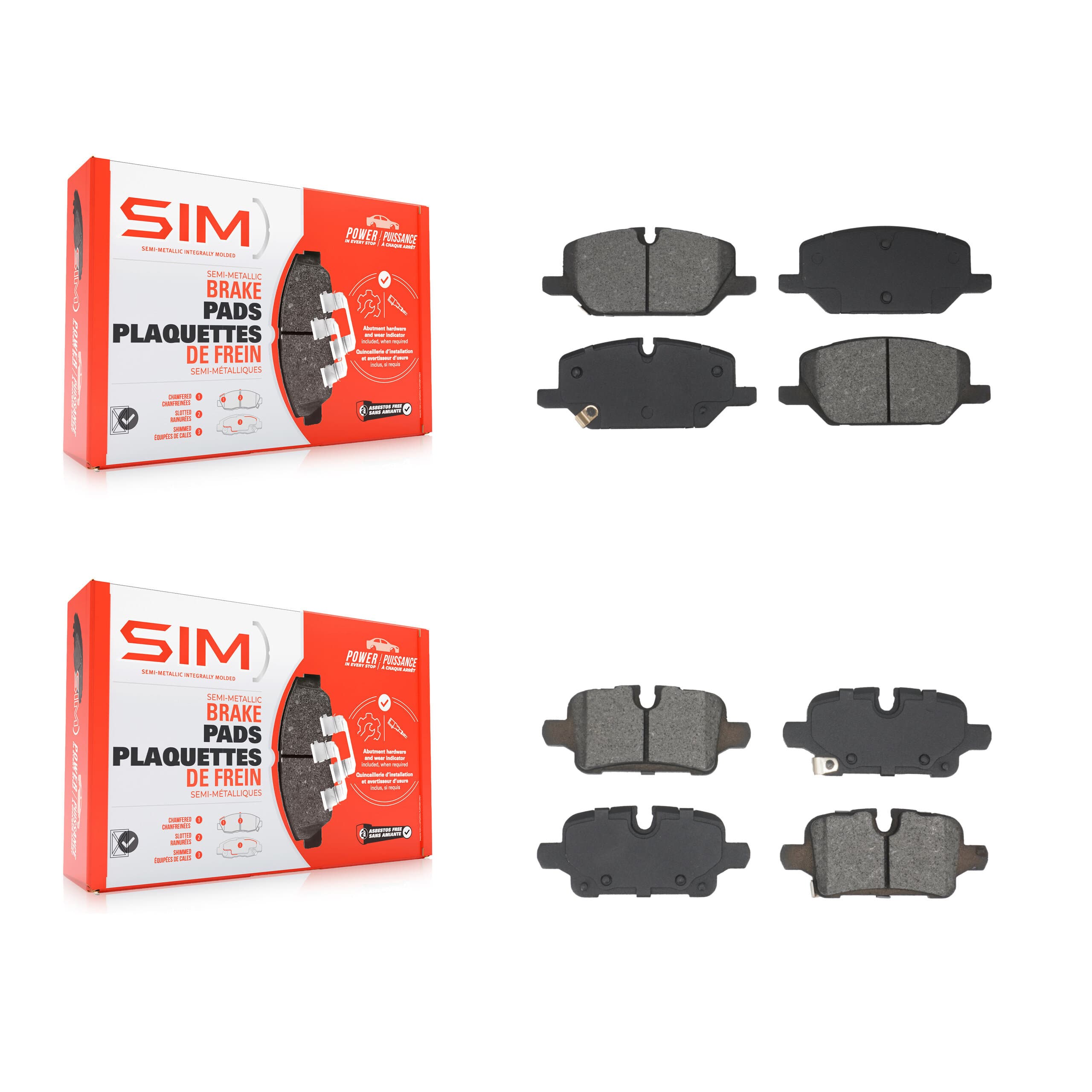 SIM - KSM-100663 - Front and Rear Disc Brake Pad Kits image 1
