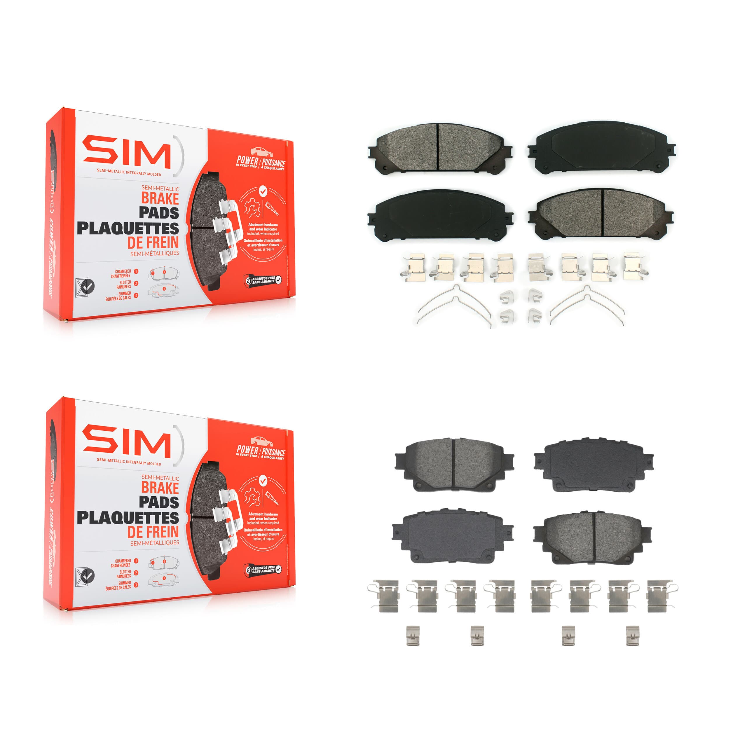 SIM - KSM-100667 - Front and Rear Disc Brake Pad Kits image 1
