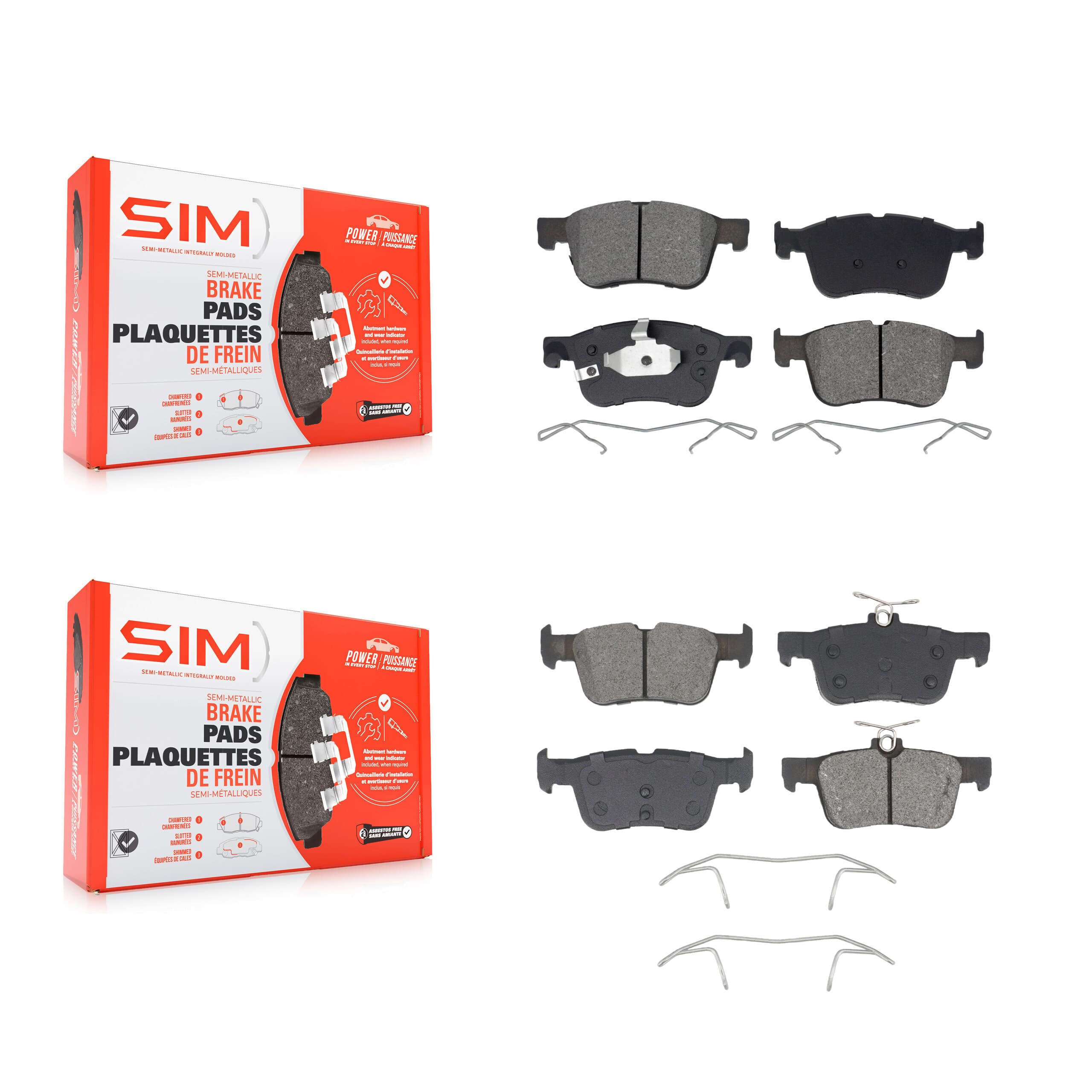 SIM - KSM-100668 - Front and Rear Disc Brake Pad Kits image 1